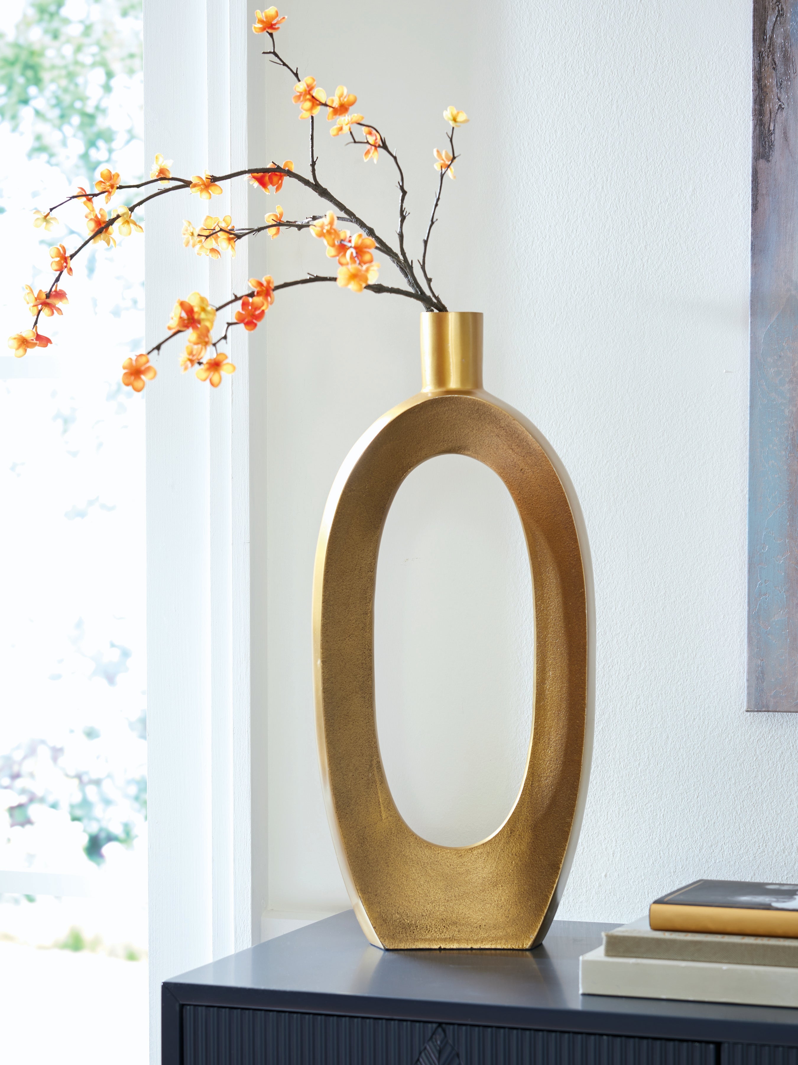 Warmstead Furniture - Ashley Furniture - Lawtonville Vase - Vase / Antique Gold Finish - A2000752