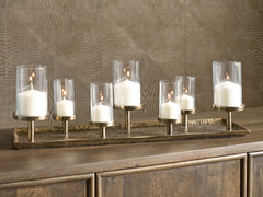 Warmstead Furniture - Ashley Furniture - Wallmond Candle Holder - Candle Holder / Antique Brass Finish - A2000820
