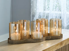 Warmstead Furniture - Ashley Furniture - Evereton Candle Holder - Candle Holder / Antique Gold Finish - A2000856