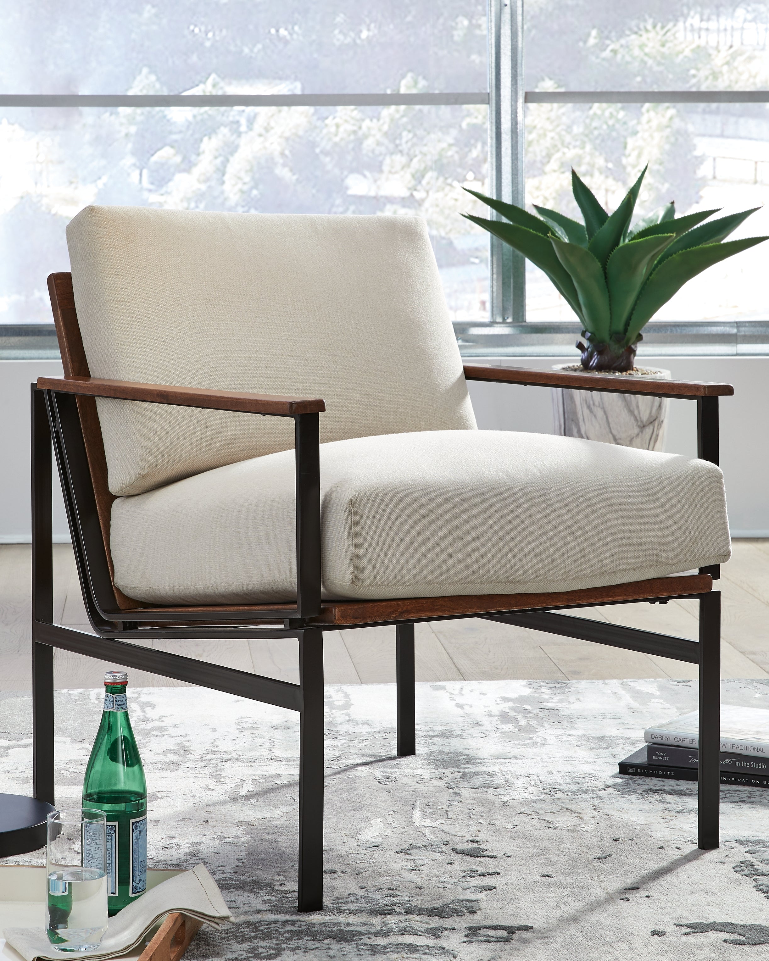 Warmstead Furniture - Ashley Furniture - Tilden Accent Chair - Accent Chair / Ivory/Brown - A3000271