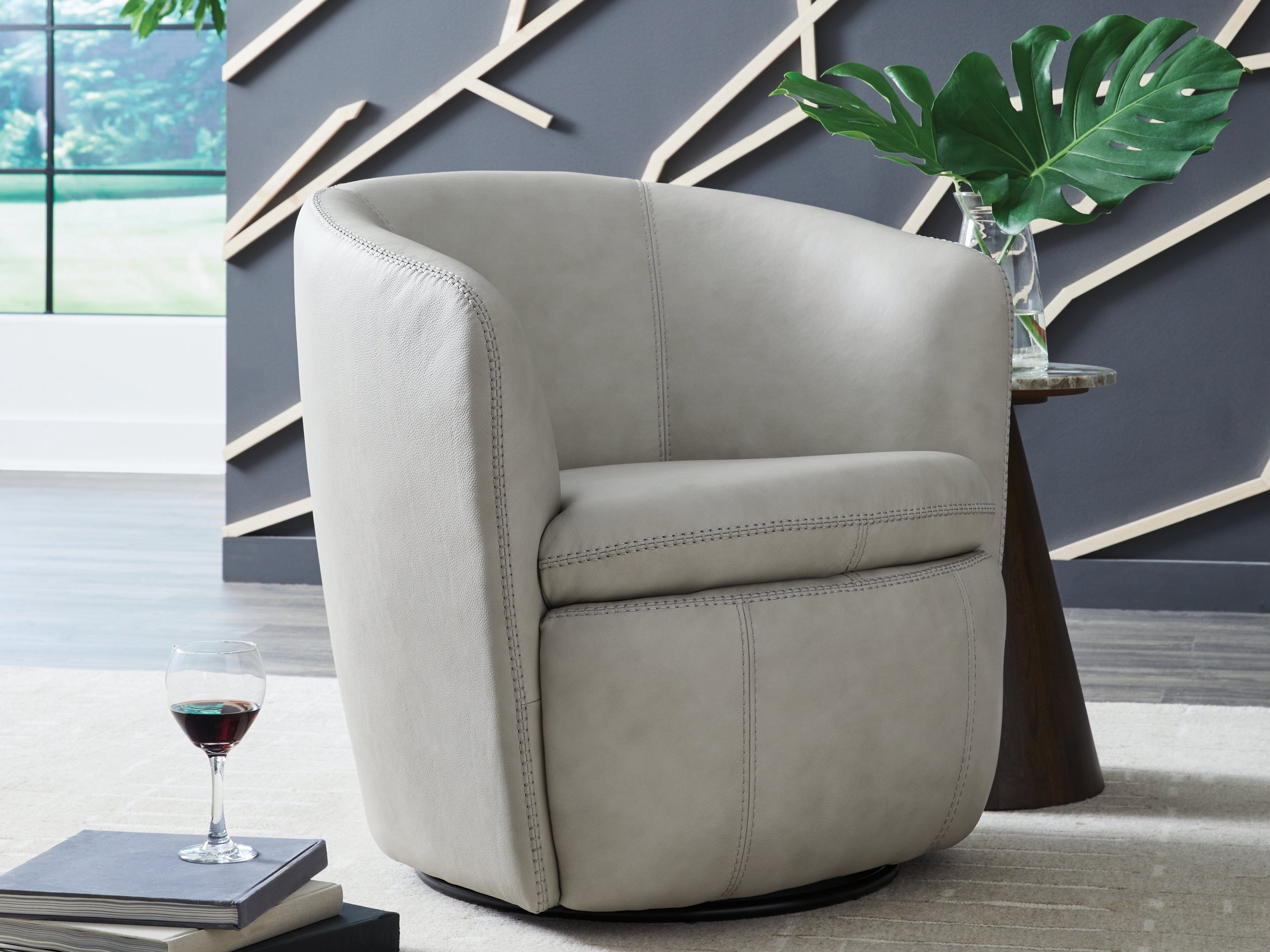 Warmstead Furniture - Ashley Furniture - Kierreys Swivel Accent Chair - Swivel Accent Chair / Bone - A3000703