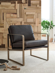 Warmstead Furniture - Ashley Furniture - Bradett Accent Chair - Accent Chair / Dark Brown/Gold Finish - A3000763