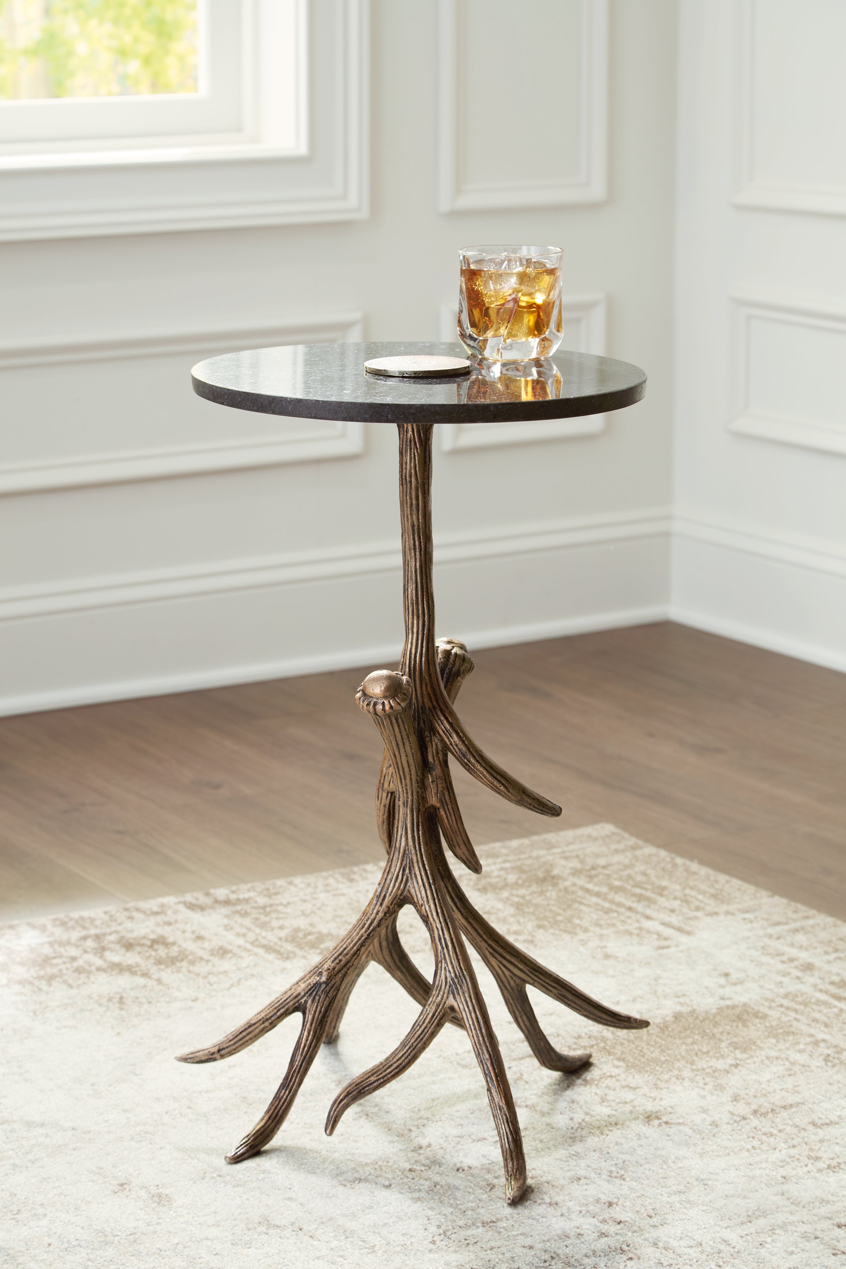 Warmstead Furniture - Ashley Furniture - Lemkins Accent Table - Accent Table / Black/Antique Gold Finish - A4000606