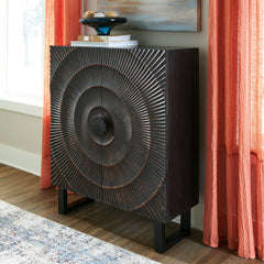 Warmstead Furniture - Ashley Furniture - Fosterman Accent Cabinet - Accent Cabinet / Distressed Black - A4000660