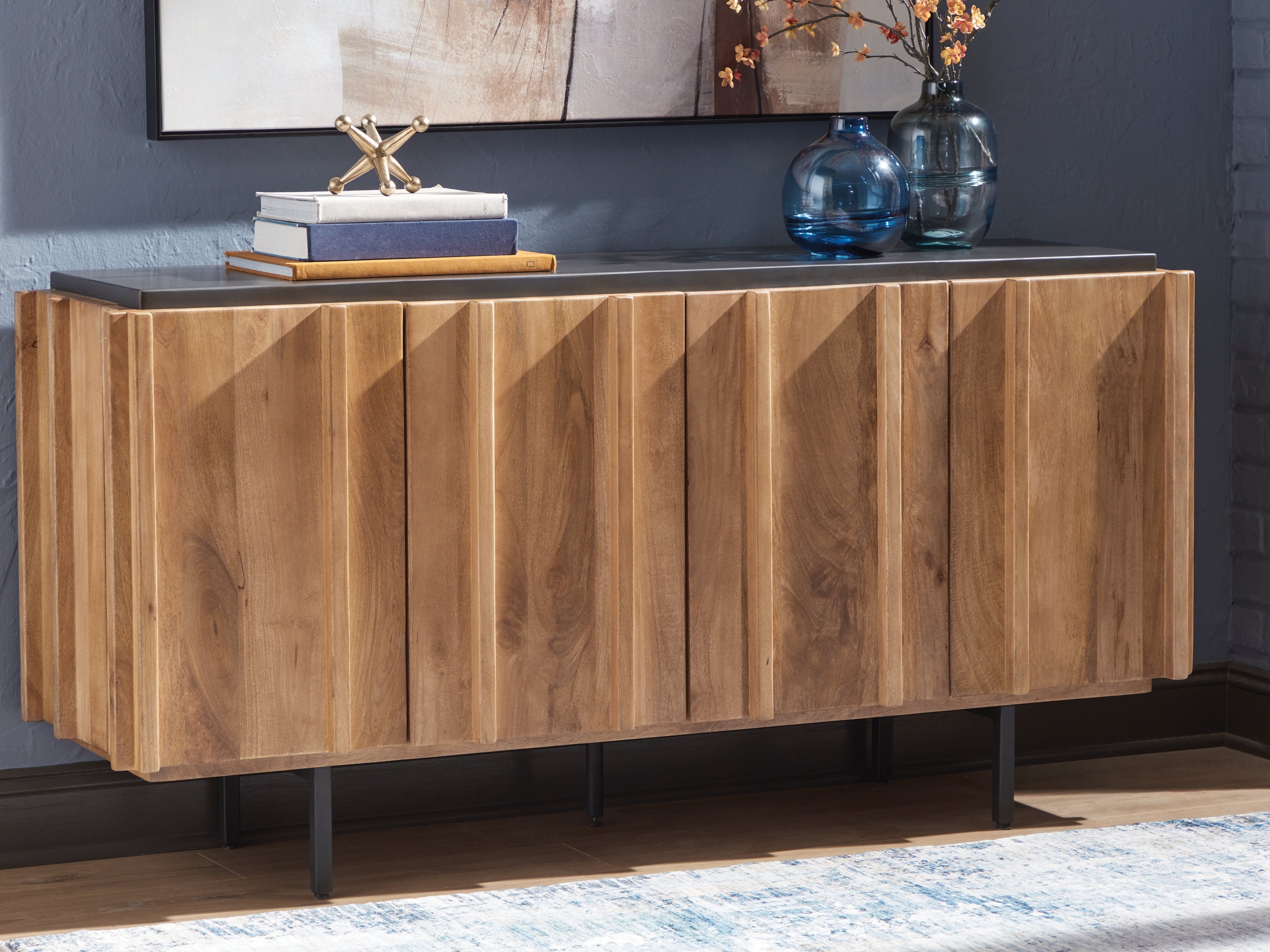Warmstead Furniture - Ashley Furniture - Quintavious Accent Cabinet - Accent Cabinet / Brown/Charcoal - A4000685