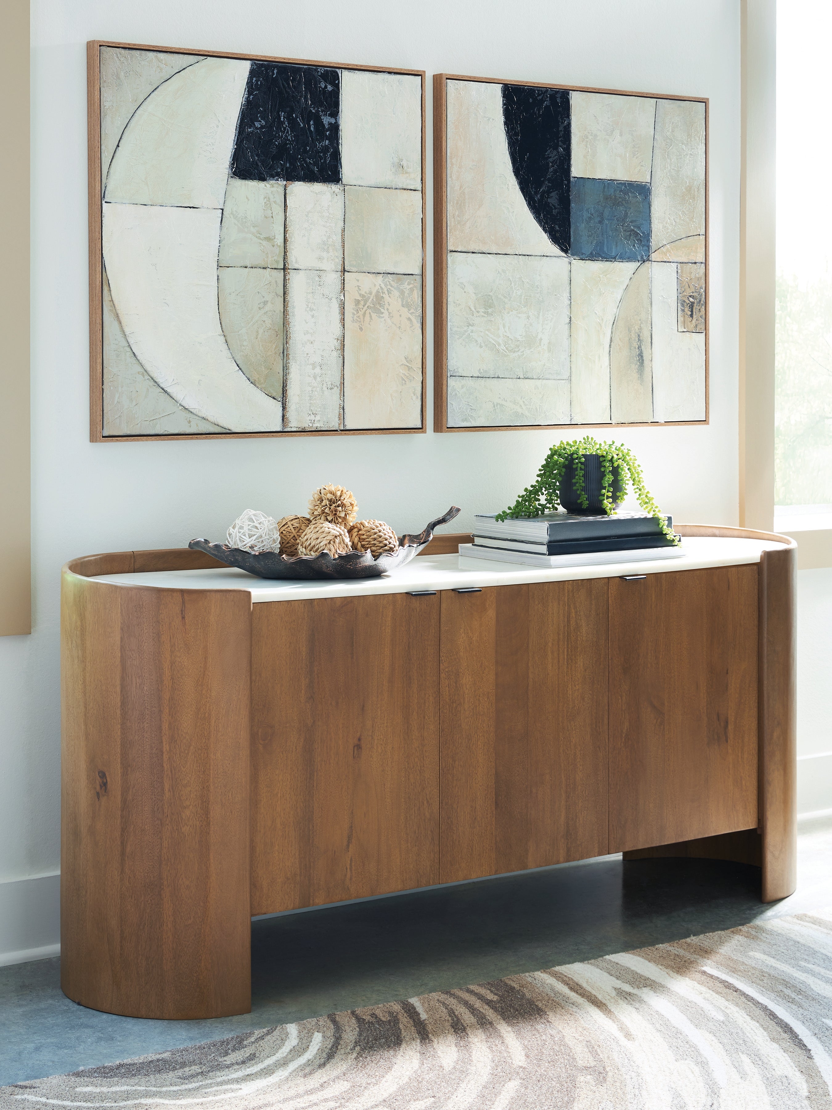 Warmstead Furniture - Ashley Furniture - Fitzroy Accent Cabinet - Accent Cabinet / Brown/White - A4000688