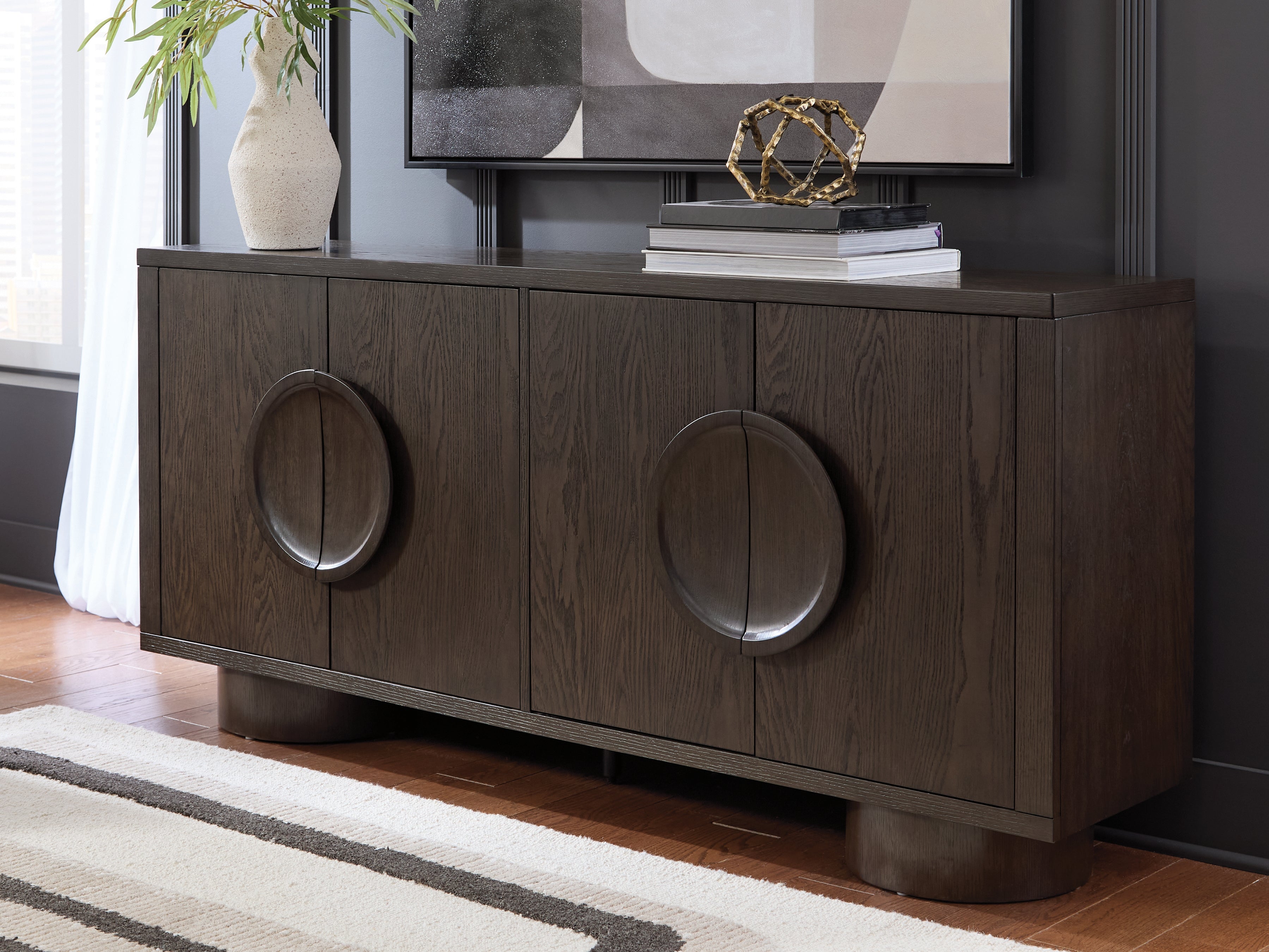 Warmstead Furniture - Ashley Furniture - Veeda Accent Cabinet - Accent Cabinet / Dark Brown - A4000703