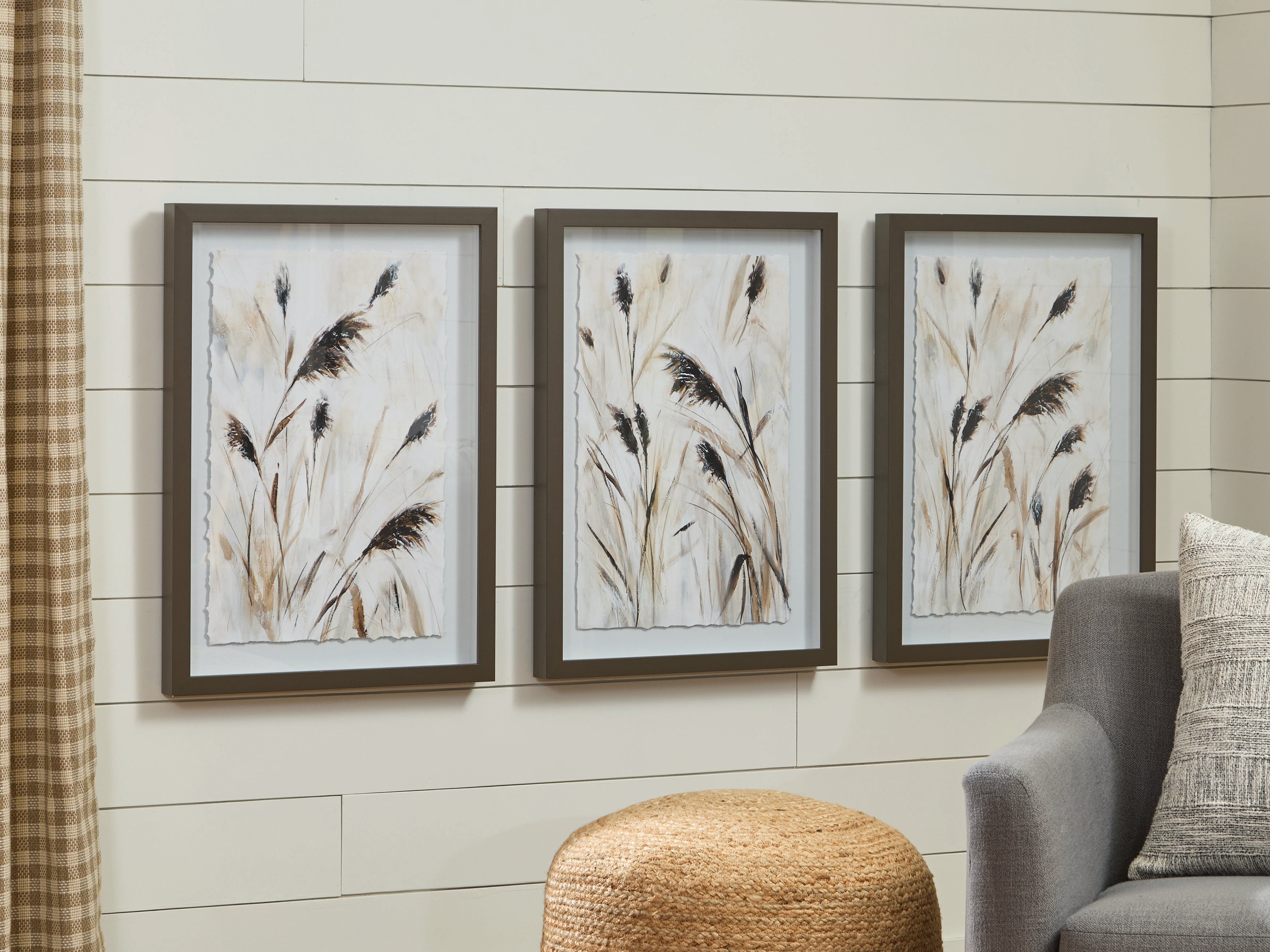 Warmstead Furniture - Ashley Furniture - Honslow Wall Decor - Wall Art Set (3/CN) / Brown/Black/White - A8000506