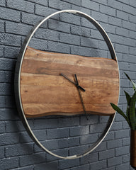Warmstead Furniture - Ashley Furniture - Panchali Wall Decor - Wall Clock / Brown/Silver Finish - A8010198