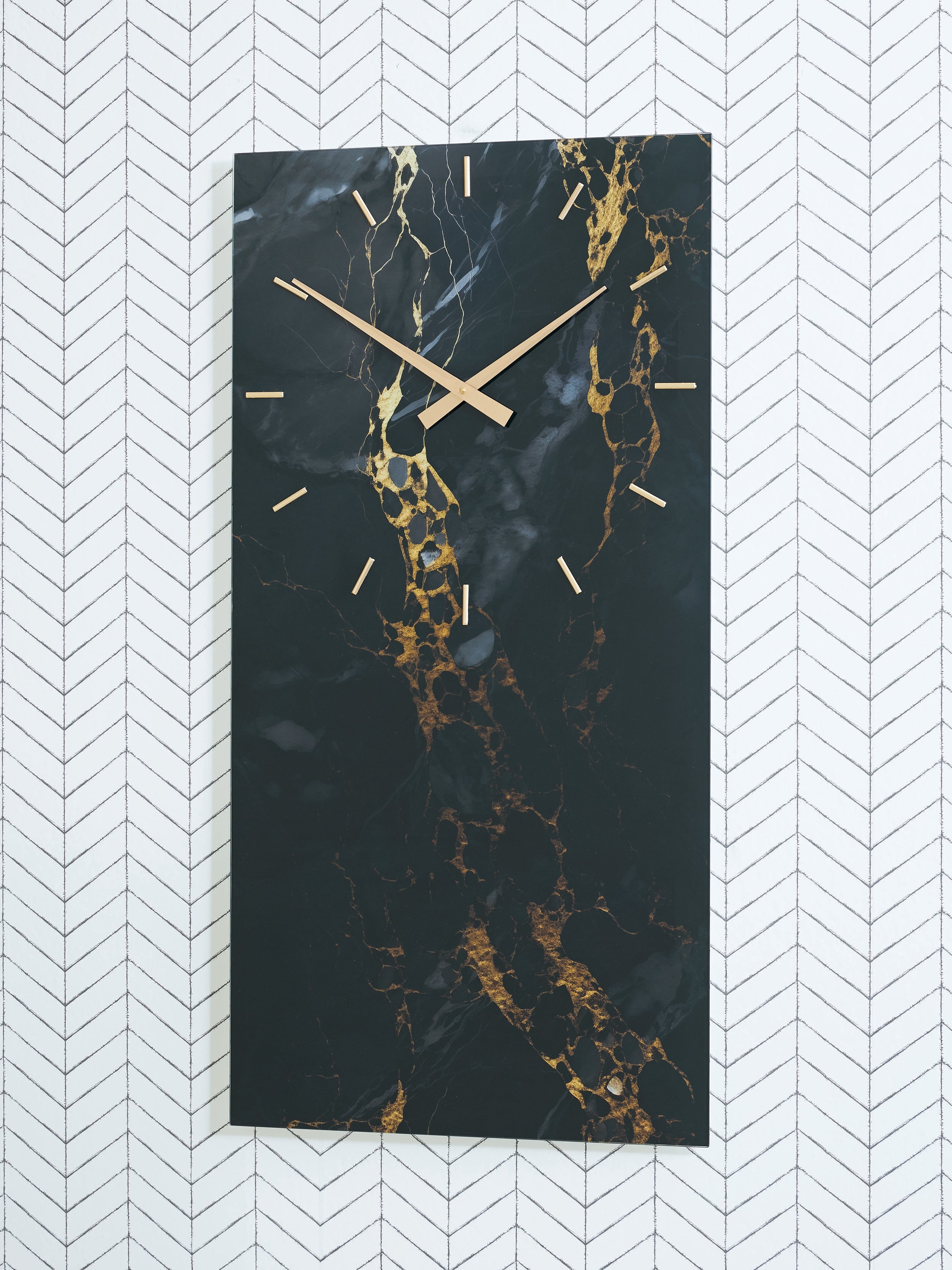 Warmstead Furniture - Ashley Furniture - Teague Wall Decor - Wall Clock / Black/Gold Finish - A8010430