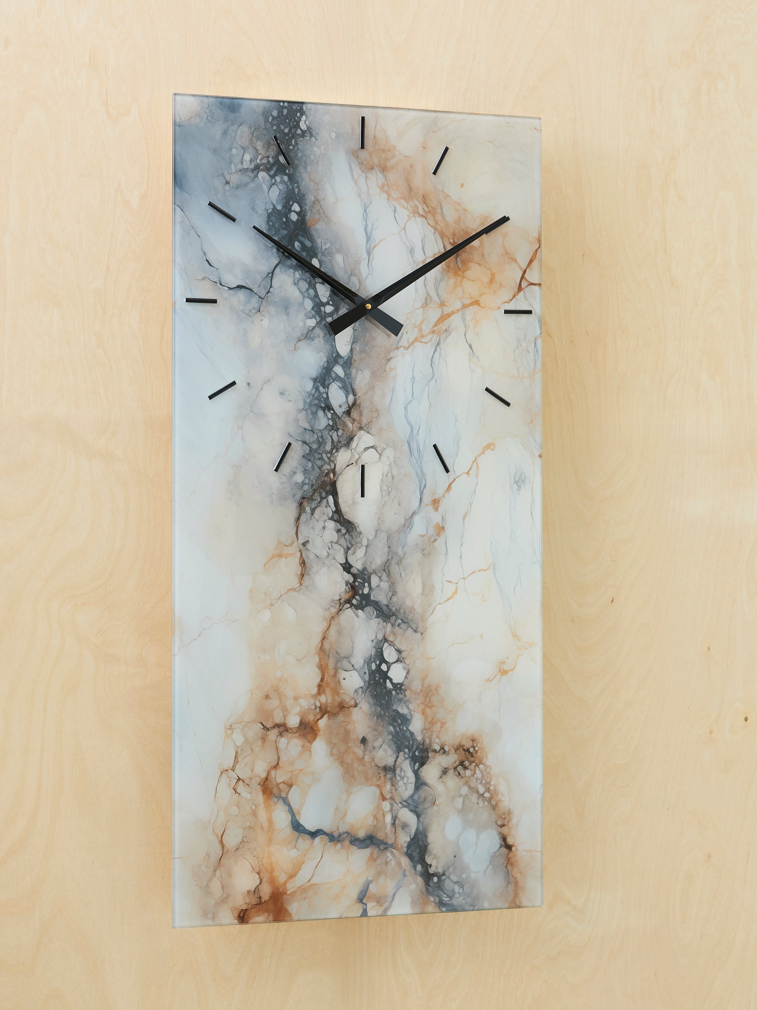 Warmstead Furniture - Ashley Furniture - Teague Wall Decor - Wall Clock / Brown/Gray/Ivory - A8010432