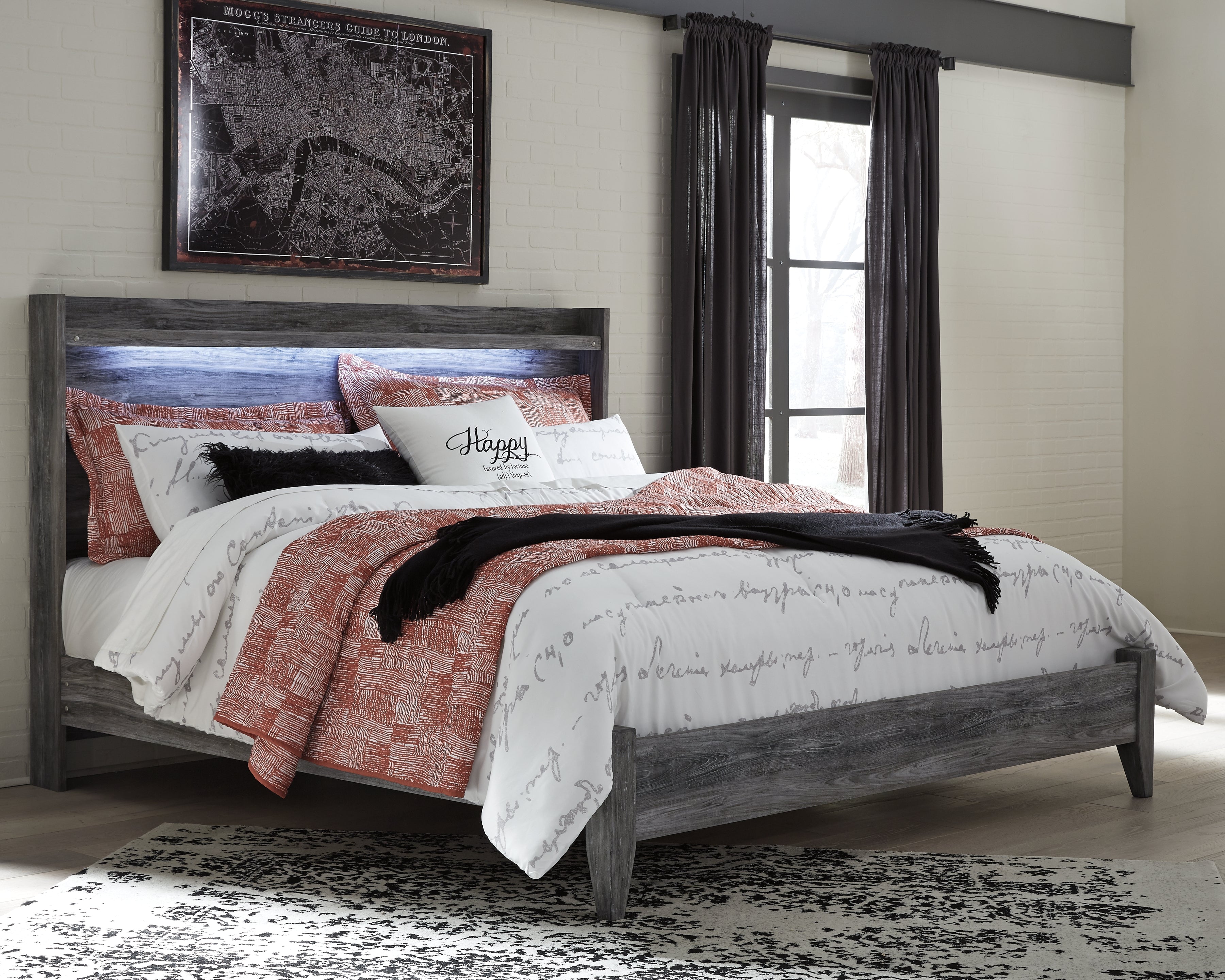 Warmstead Furniture - Ashley Furniture - Baystorm Bedroom - King Panel Bed / Gray - B221B11
