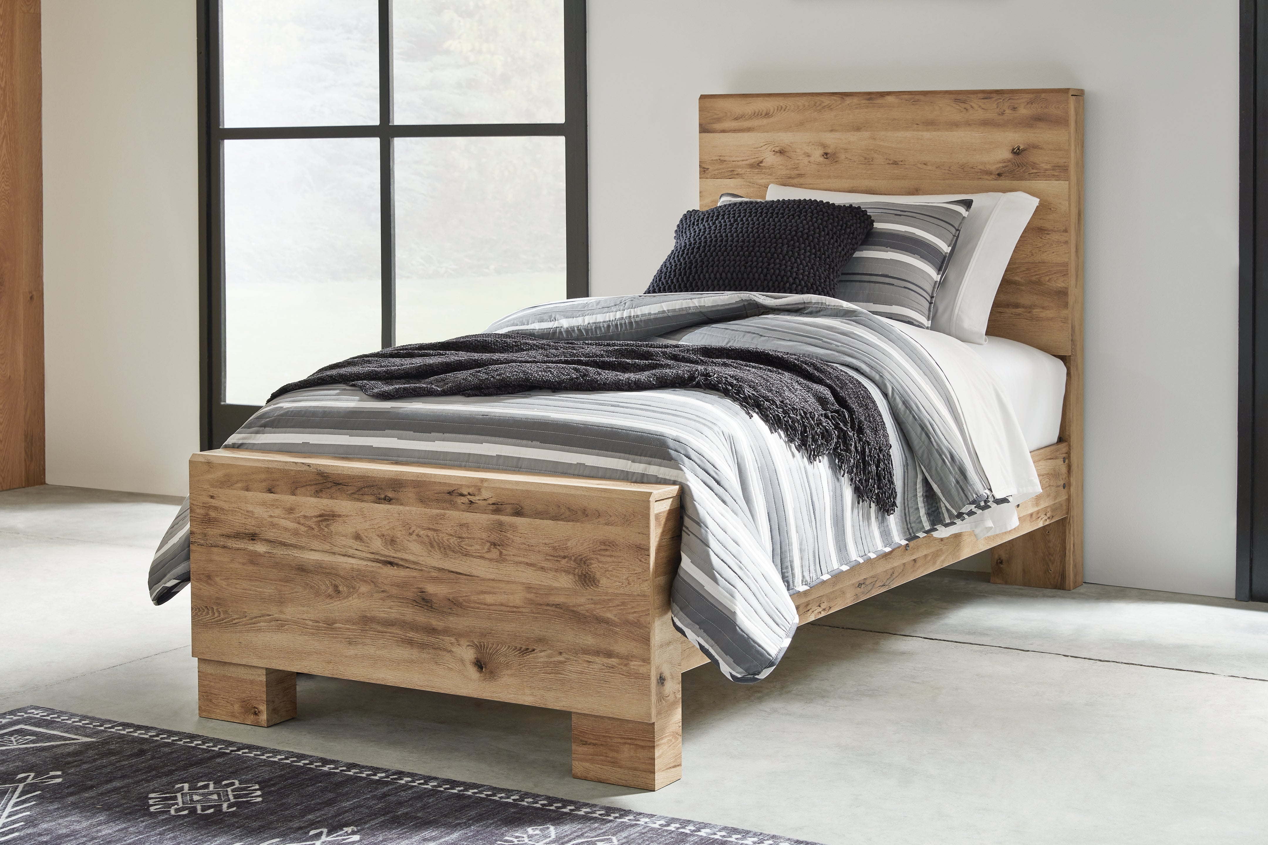 Warmstead Furniture - Ashley Furniture - Hyanna Bedroom - Twin Panel Bed / Tan Brown - B1050B20