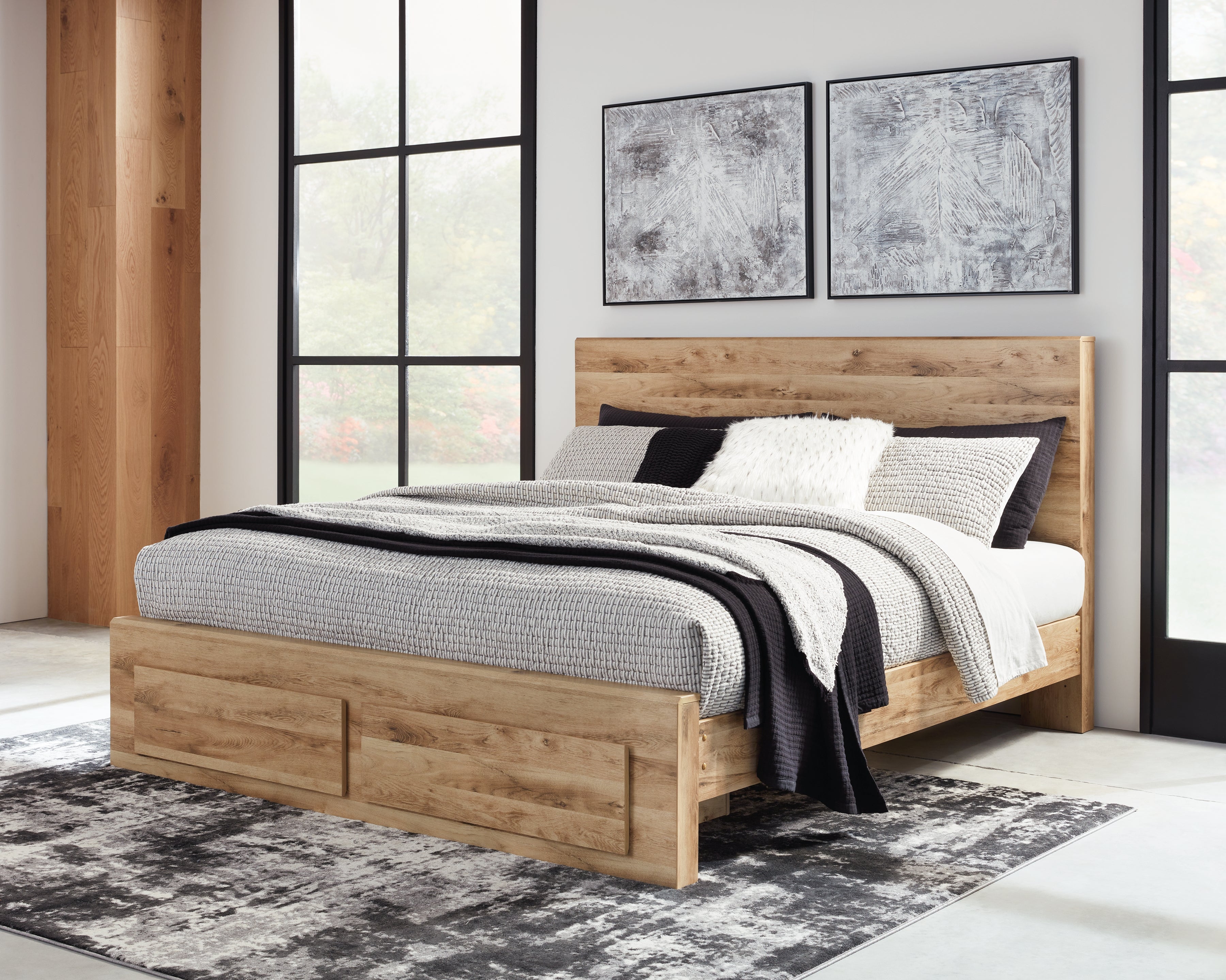 Warmstead Furniture - Ashley Furniture - Hyanna Bedroom - Queen Panel Storage Bed / Tan Brown - B1050B4