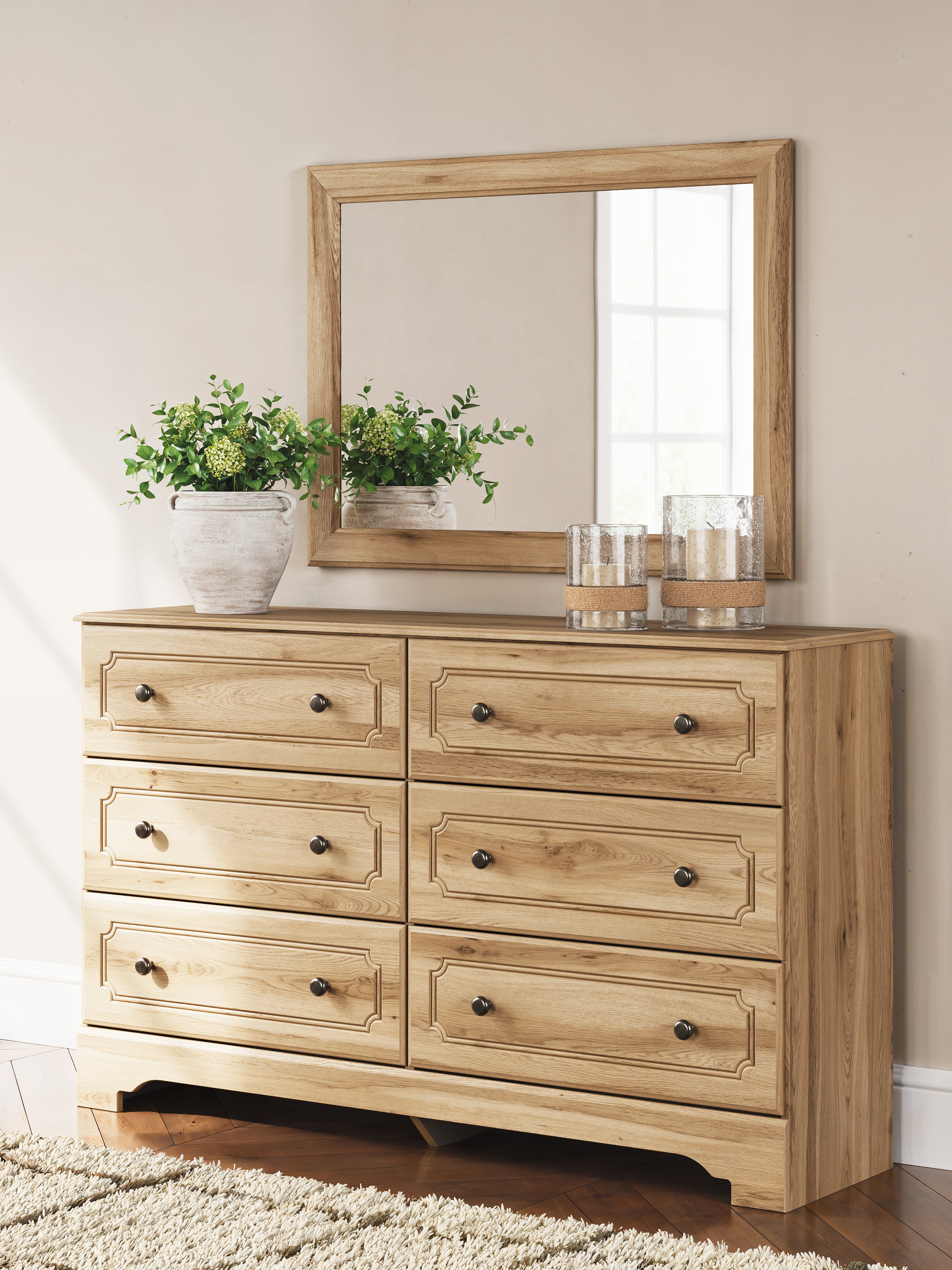 Warmstead Furniture - Ashley Furniture - Aleaport Bedroom - Dresser and Mirror / Warm Brown - PCB1075B1