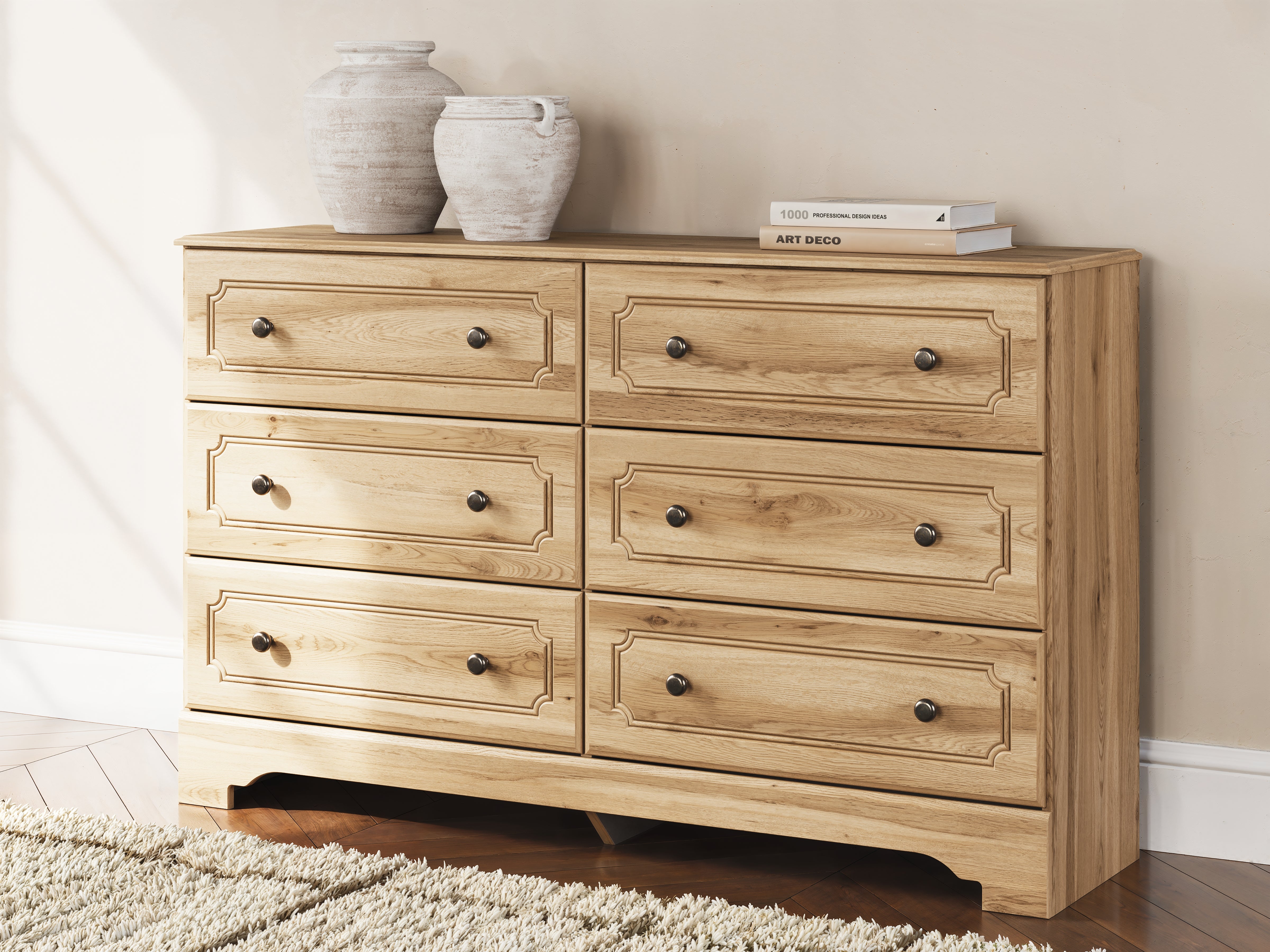 Warmstead Furniture - Ashley Furniture - Aleaport Bedroom - Six Drawer Dresser / Warm Brown - PCB1075-31