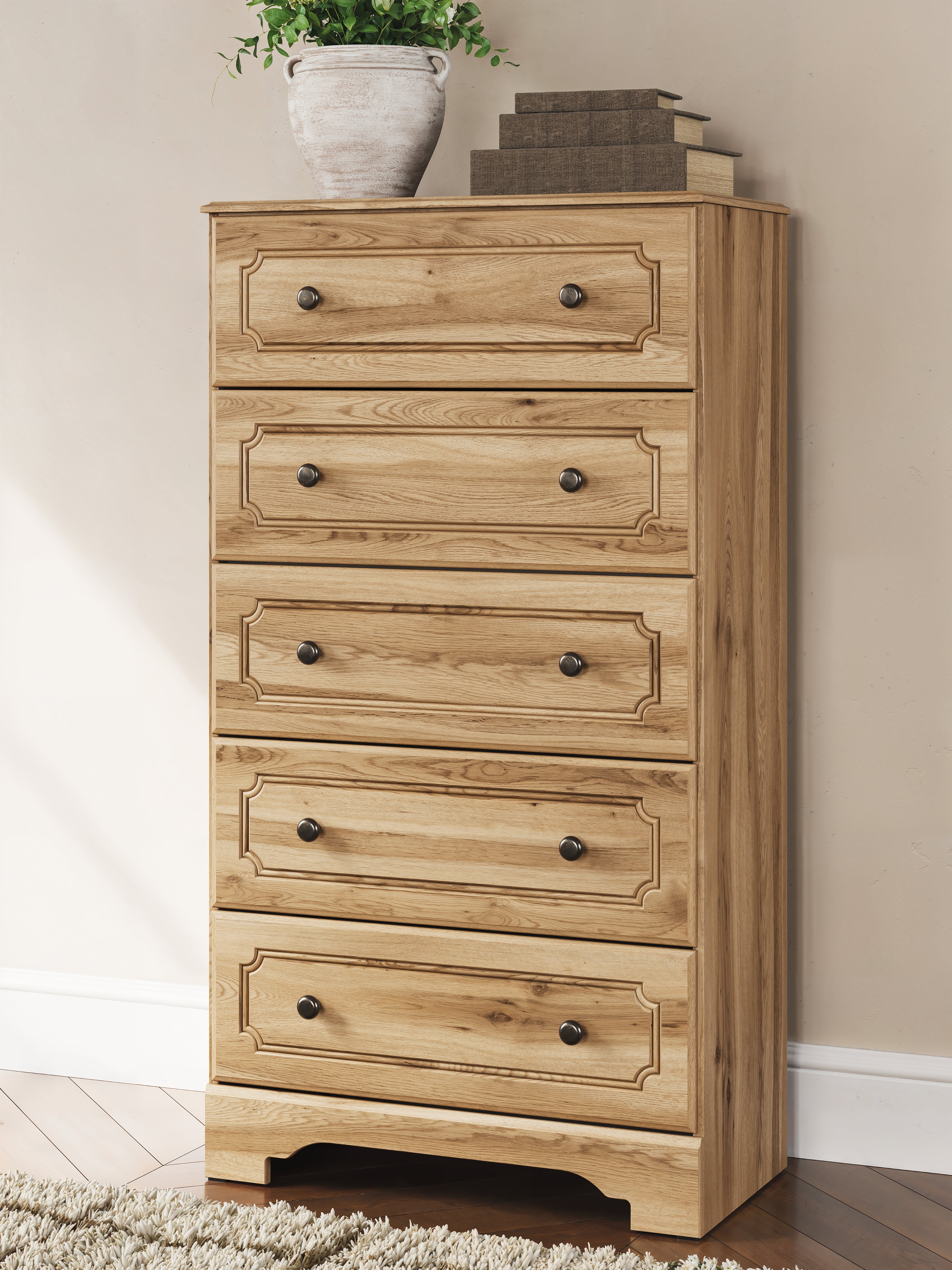 Warmstead Furniture - Ashley Furniture - Aleaport Bedroom - Five Drawer Chest / Warm Brown - PCB1075-46