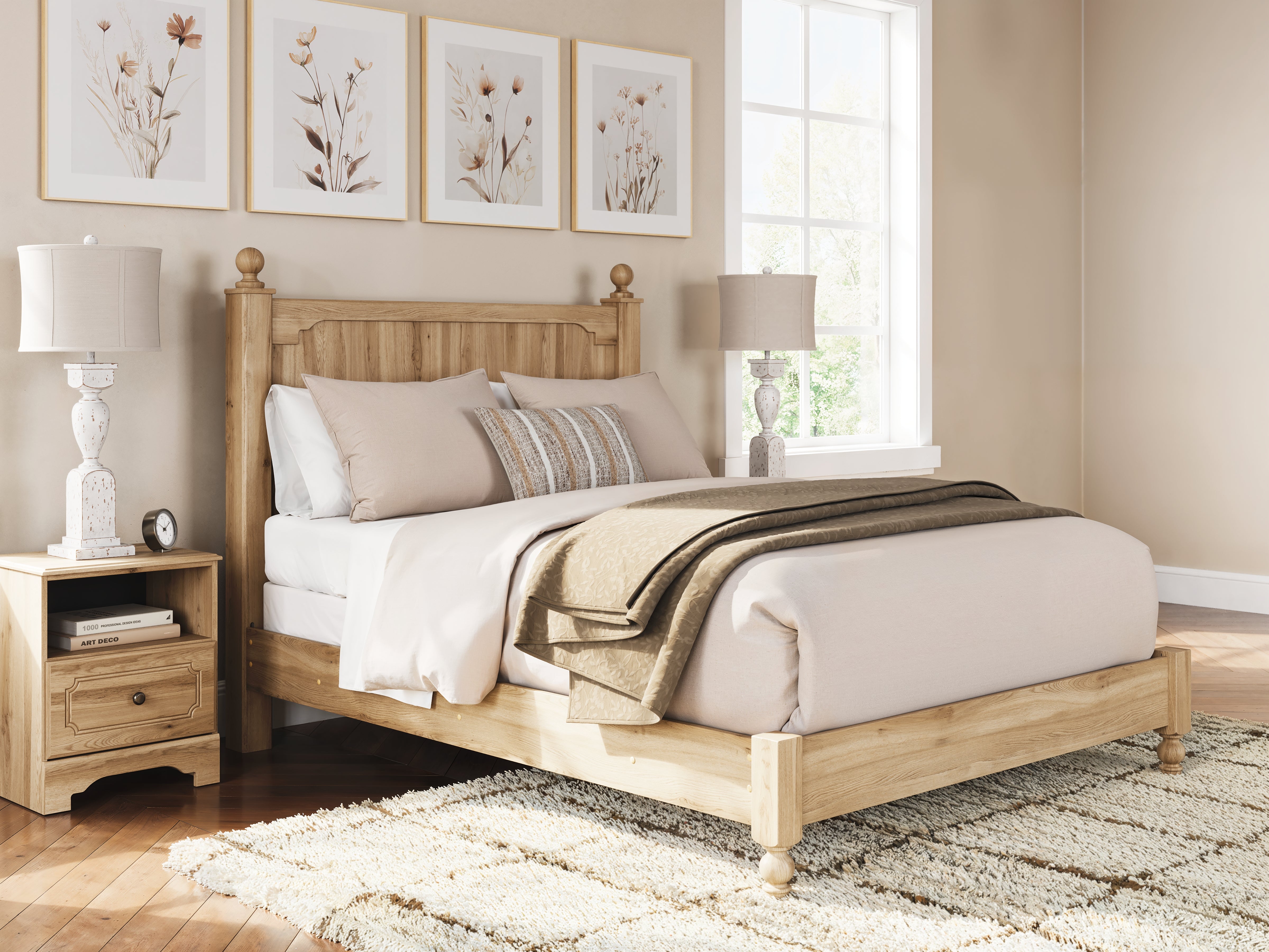 Warmstead Furniture - Ashley Furniture - Aleaport Bedroom - Queen Panel Bed / Warm Brown - PCB1075B7