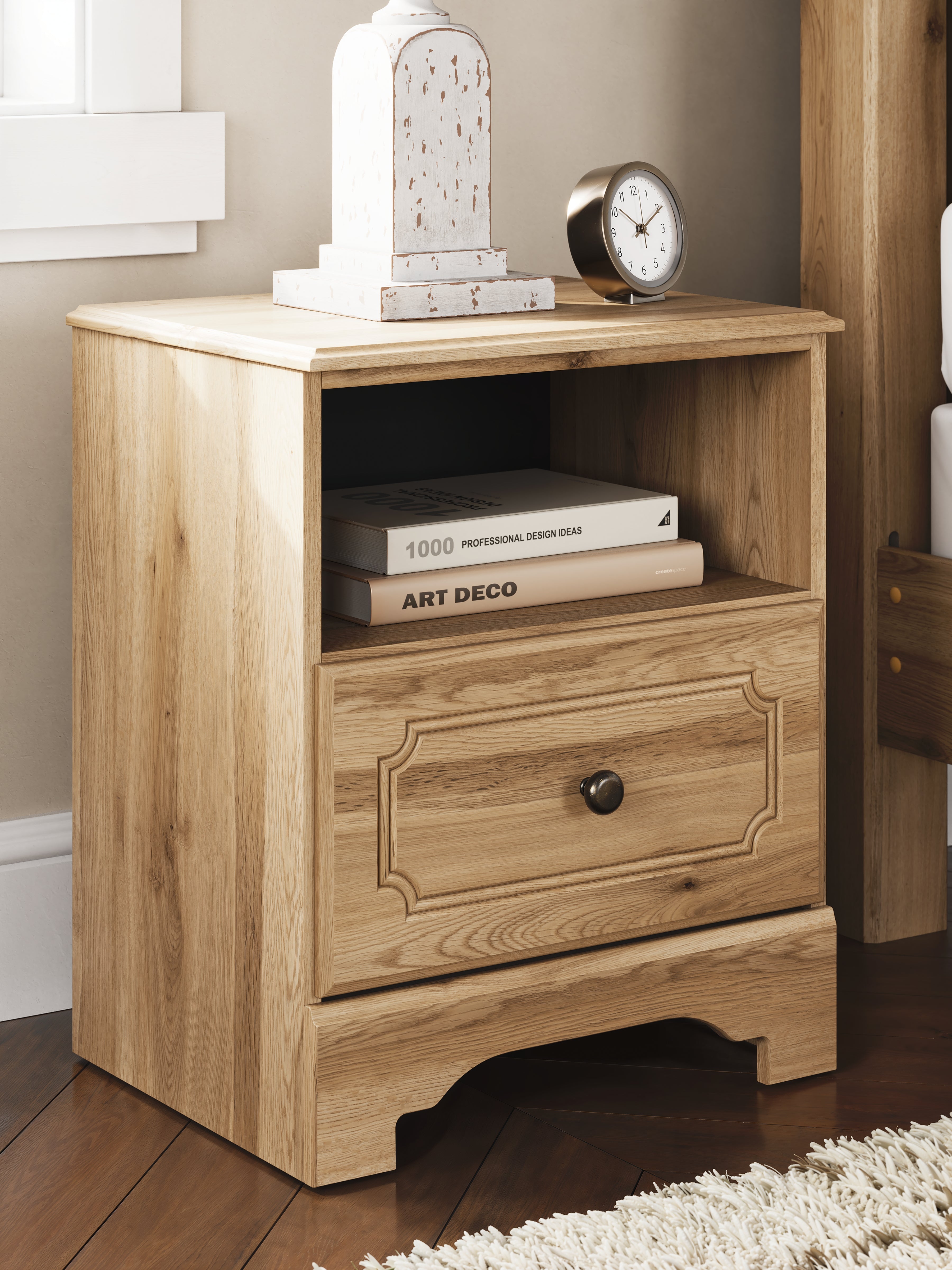 Warmstead Furniture - Ashley Furniture - Aleaport Bedroom - One Drawer Night Stand / Warm Brown - PCB1075-91