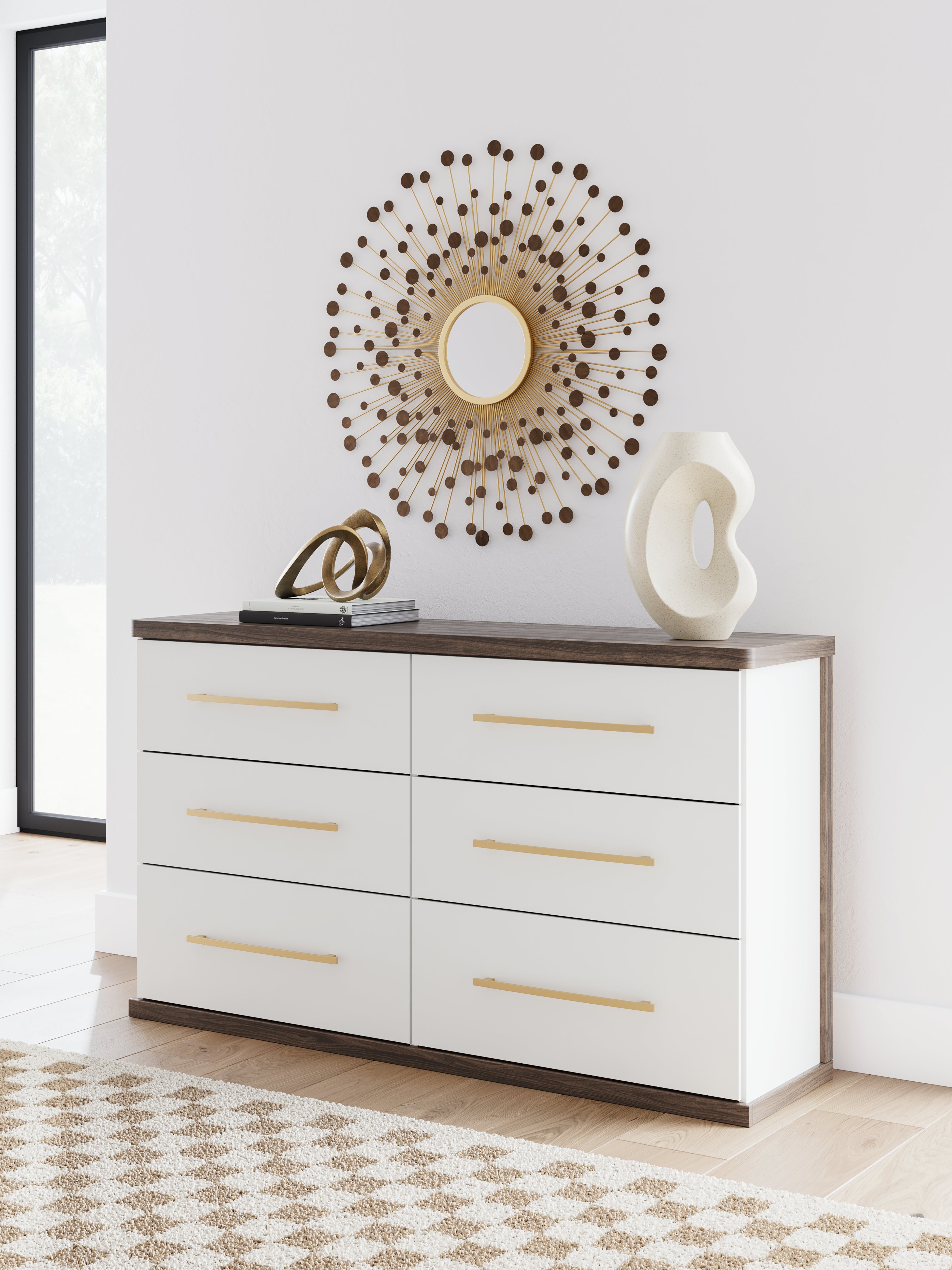 Warmstead Furniture - Ashley Furniture - Kendanport Bedroom - Six Drawer Dresser / Brown/White - PCB1108-31