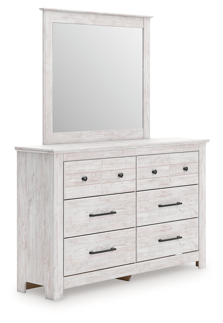 Warmstead Furniture - Ashley Furniture - Makidern Bedroom - Dresser and Mirror / Whitewash - PCB1171B1
