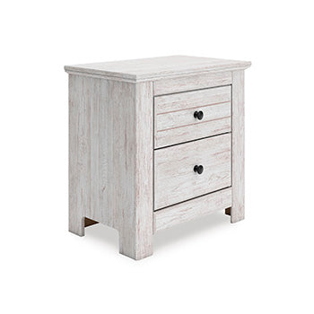 Warmstead Furniture - Ashley Furniture - Makidern Bedroom - Two Drawer Night Stand / Whitewash - PCB1171-92
