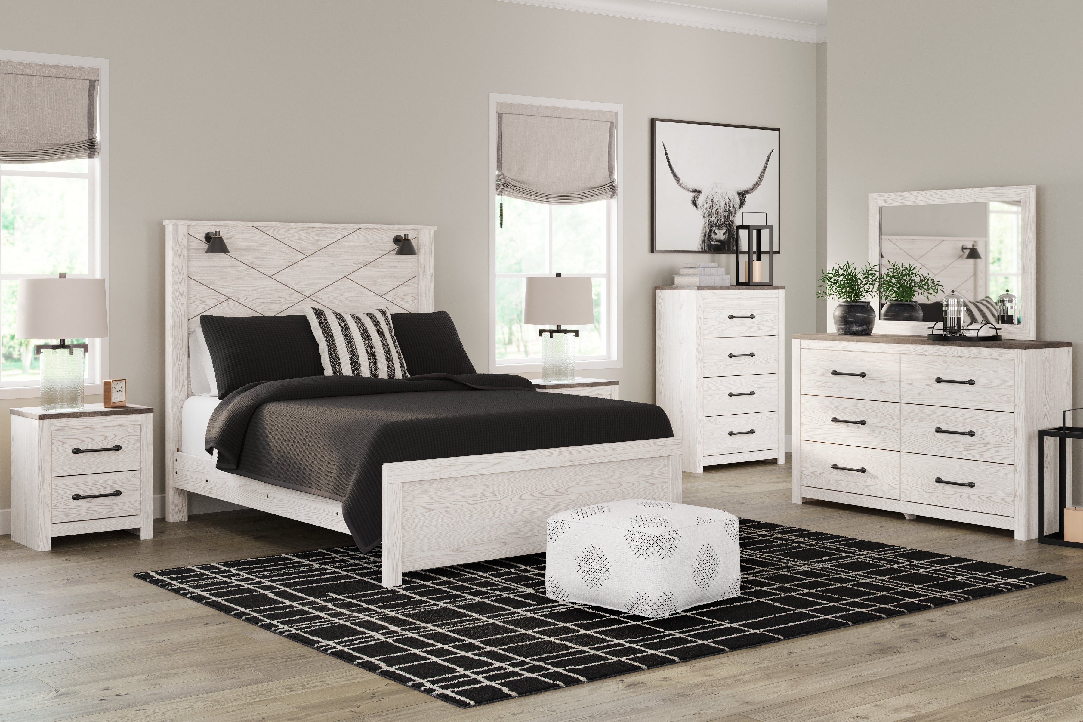 Warmstead Furniture - Ashley Furniture - Gerridan Bedroom - Dresser and Mirror / White/Gray - B1190B1