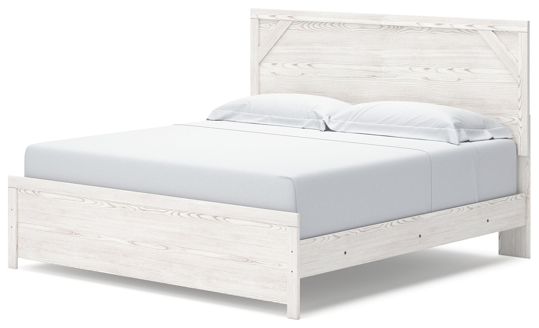 Warmstead Furniture - Ashley Furniture - Gerridan Bedroom - King Panel Bed / White/Gray - B1190B3