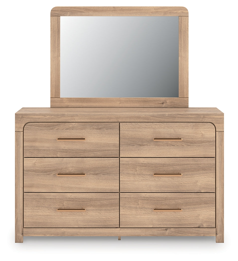 Warmstead Furniture - Ashley Furniture - Kinlanni Bedroom - Dresser and Mirror / Tan - PCB1360B1