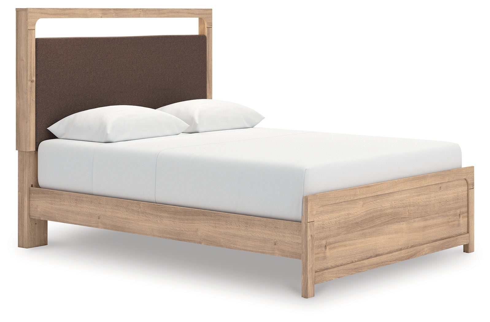 Warmstead Furniture - Ashley Furniture - Kinlanni Bedroom - Queen Upholstered Platform Bed / Tan - PCB1360B10
