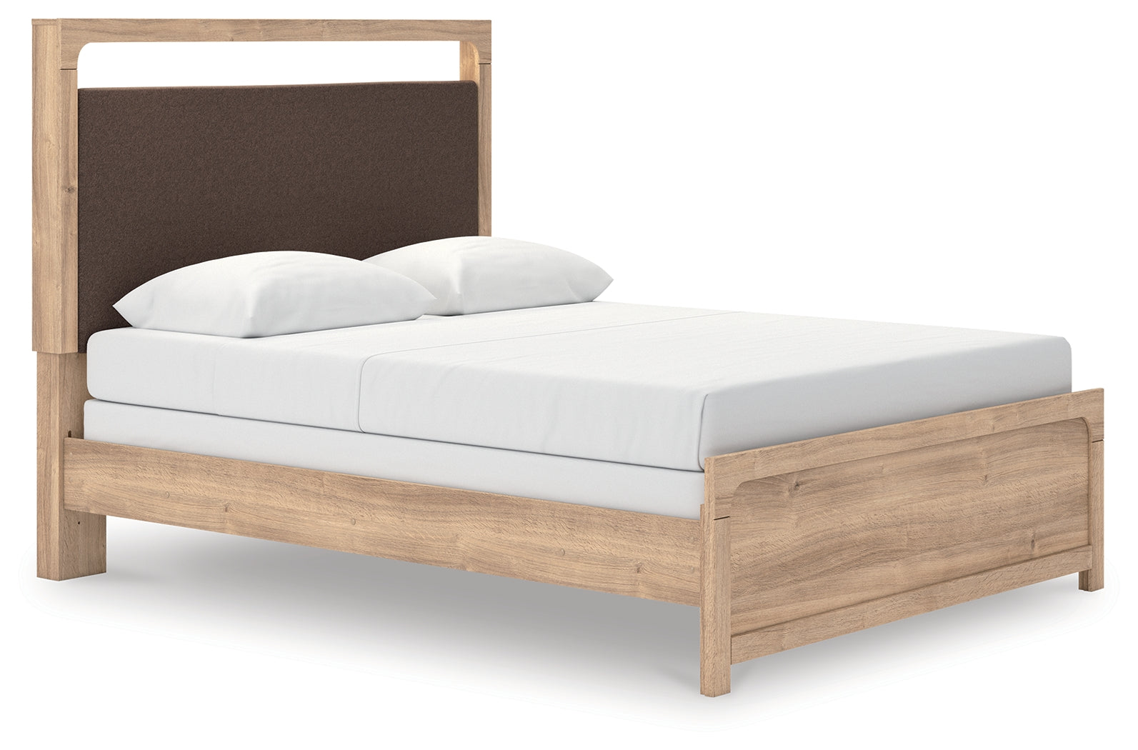 Warmstead Furniture - Ashley Furniture - Kinlanni Bedroom - Queen Upholstered Panel Bed / Tan - PCB1360B4