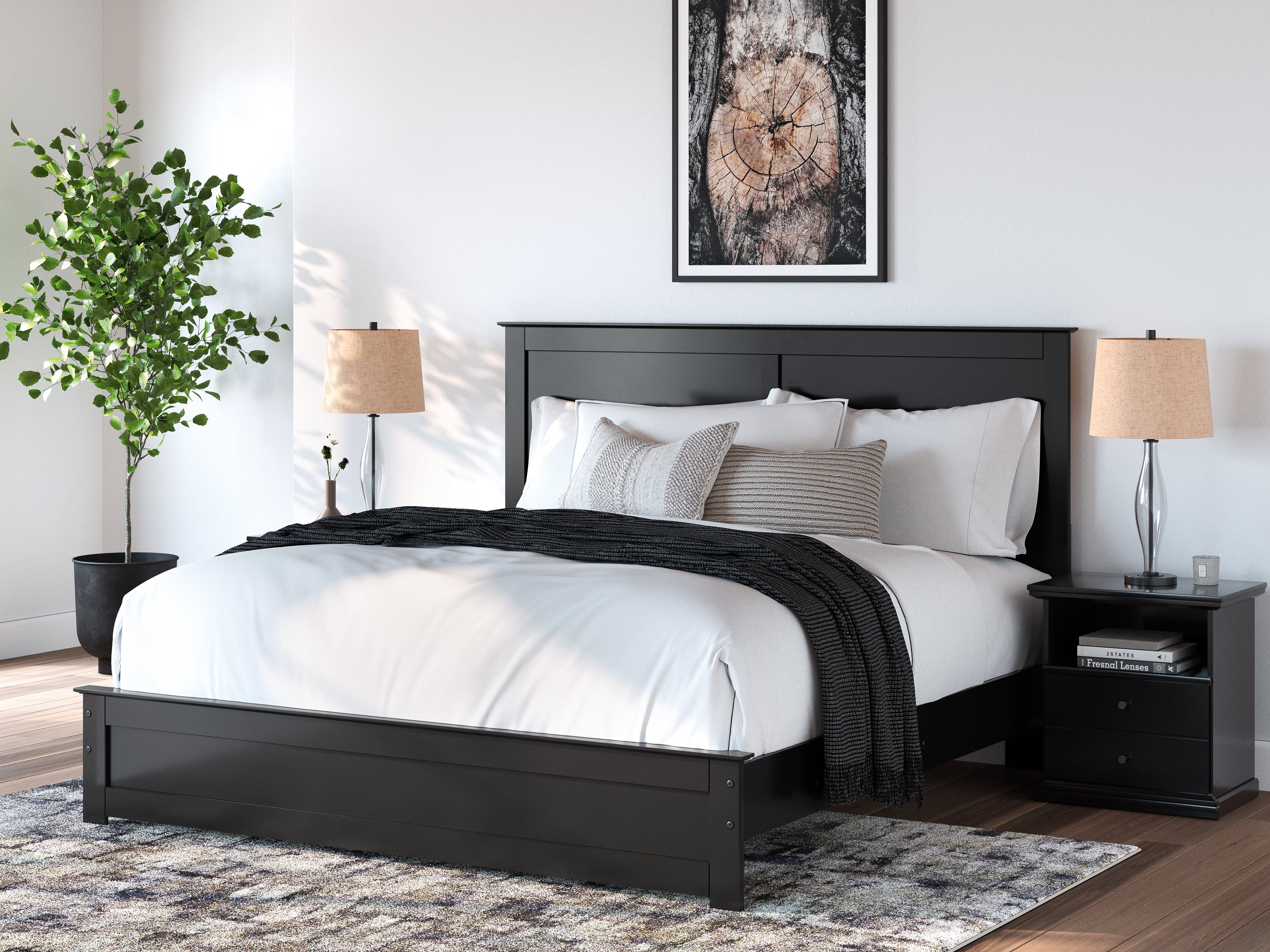 Warmstead Furniture - Ashley Furniture - Maribel Bedroom - King Panel Bed / Black - B138B57