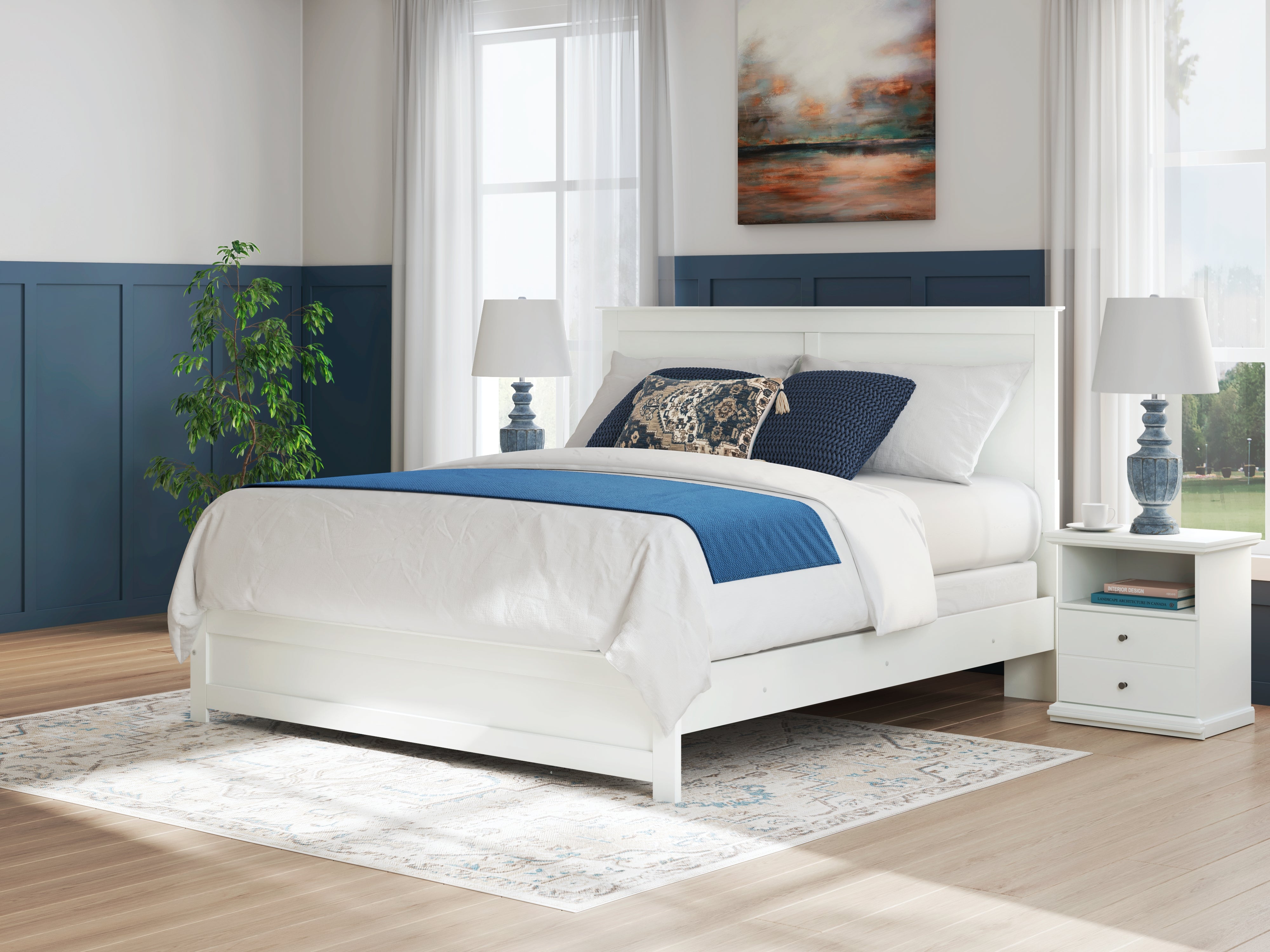 Warmstead Furniture - Ashley Furniture - Bostwick Shoals Bedroom - King Panel Bed / White - B139B47