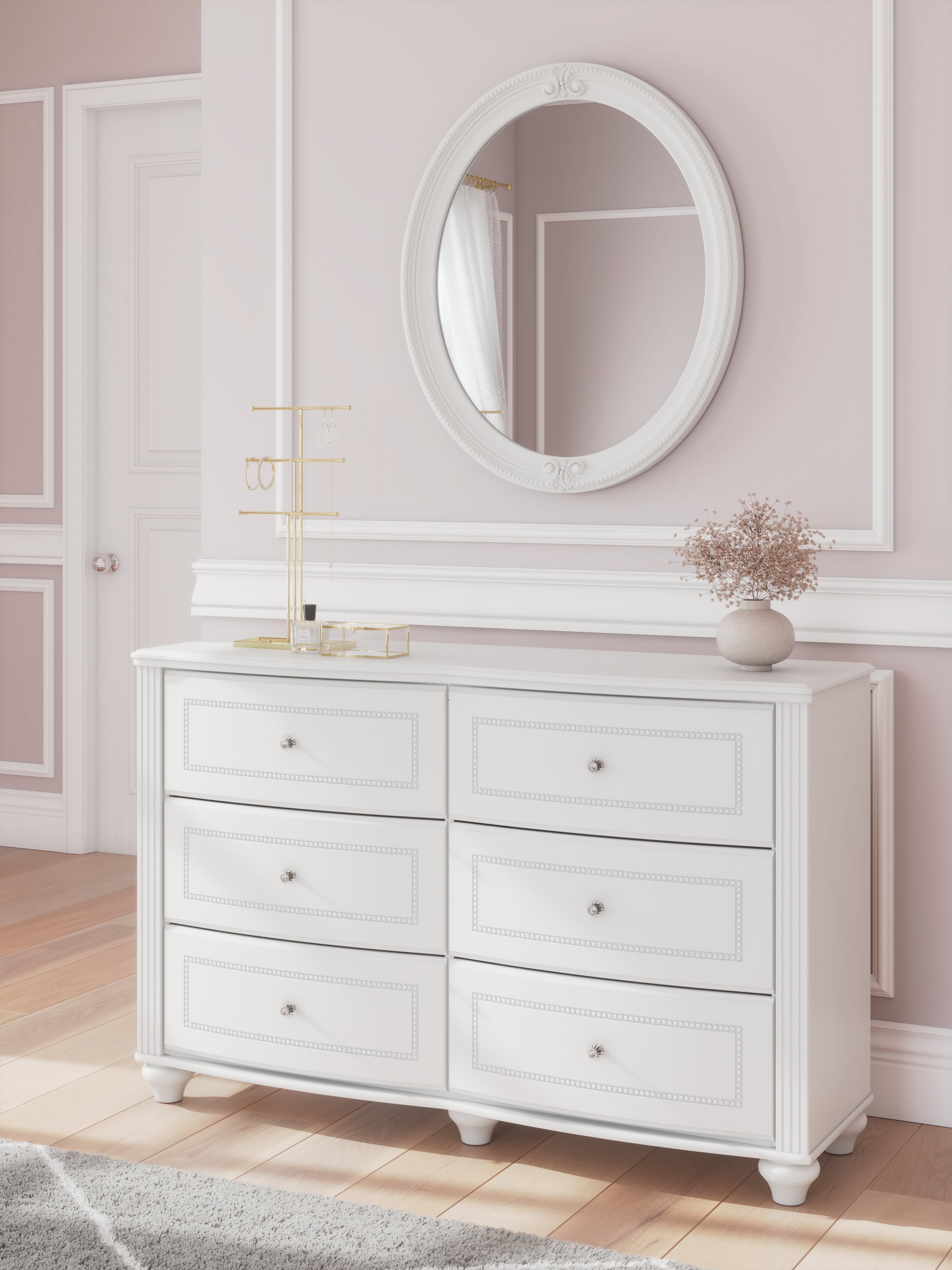 Warmstead Furniture - Ashley Furniture - Kozlani Bedroom - Dresser and Mirror / White - PCB1819B2