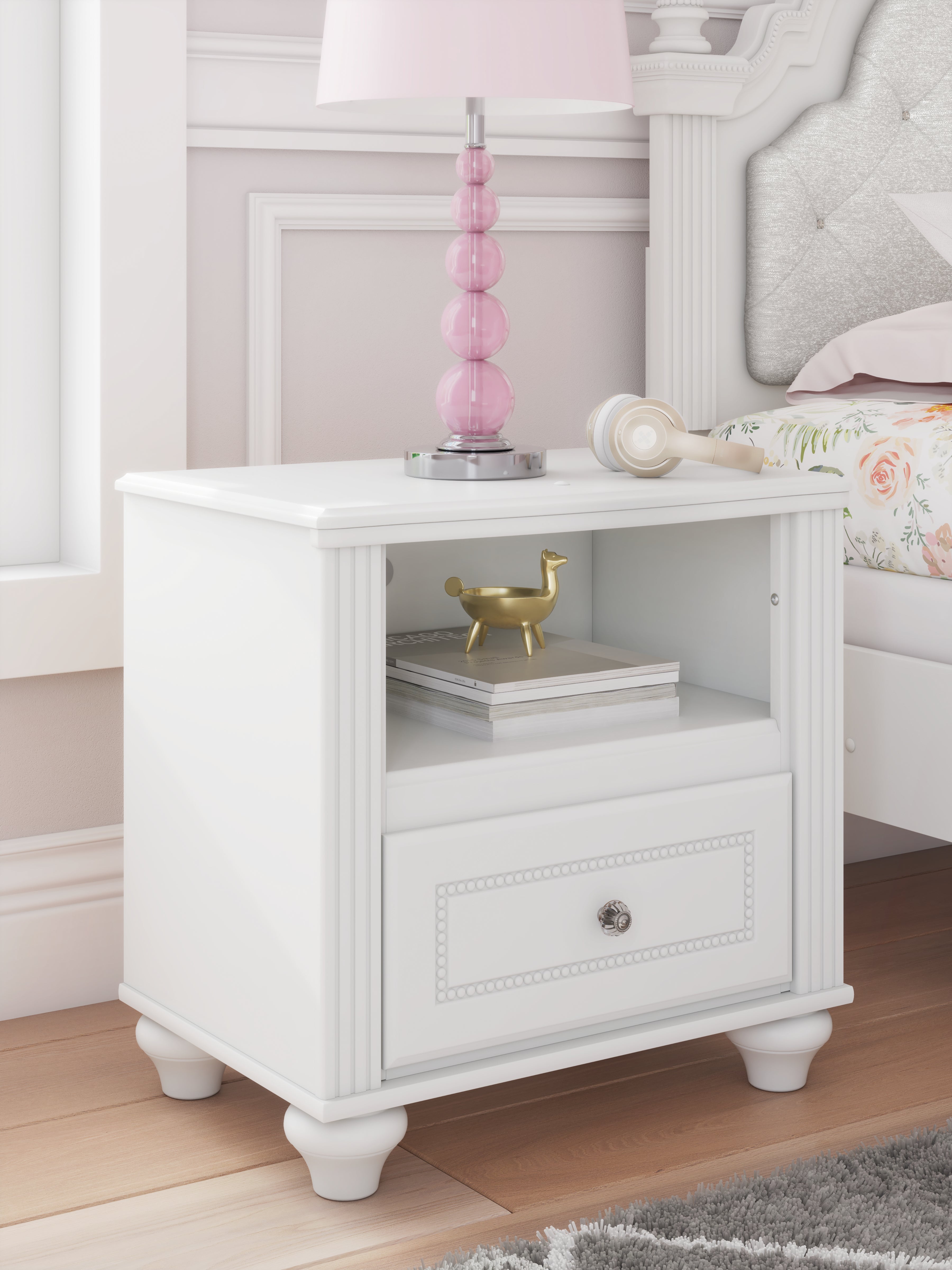 Warmstead Furniture - Ashley Furniture - Kozlani Bedroom - One Drawer Night Stand / White - PCB1819-91