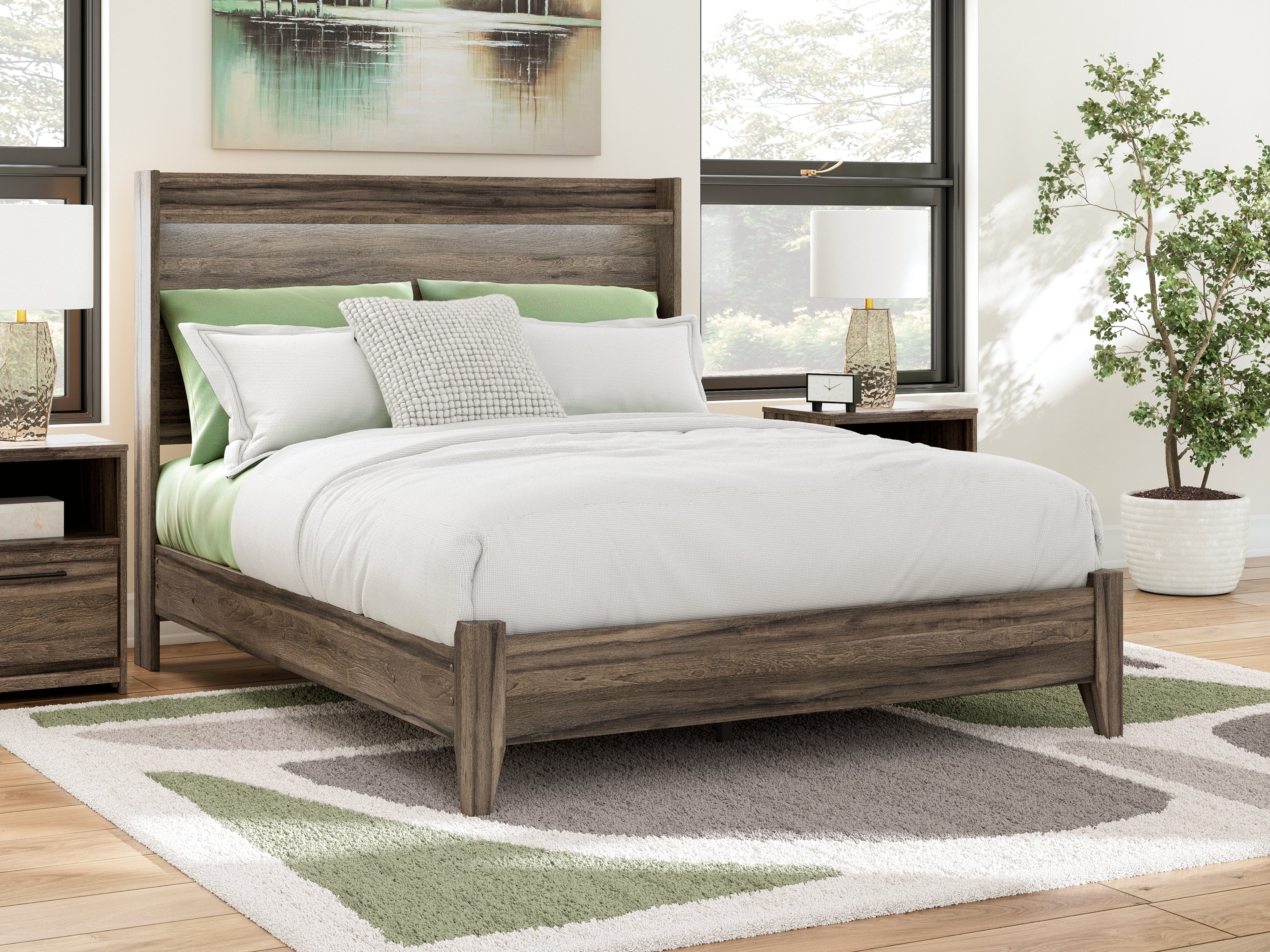 Warmstead Furniture - Ashley Furniture - Elbrim Bedroom - Queen Panel Bed / Brown - PCB2005B2
