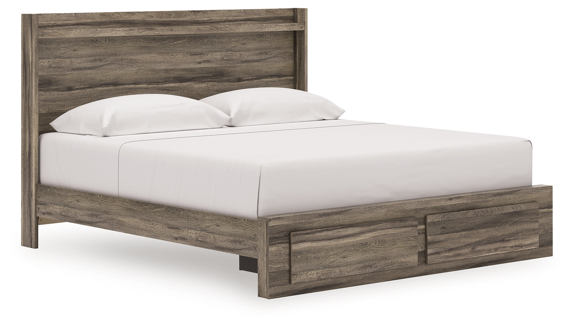 Warmstead Furniture - Ashley Furniture - Elbrim Bedroom - King Panel Storage Bed / Brown - PCB2005B7