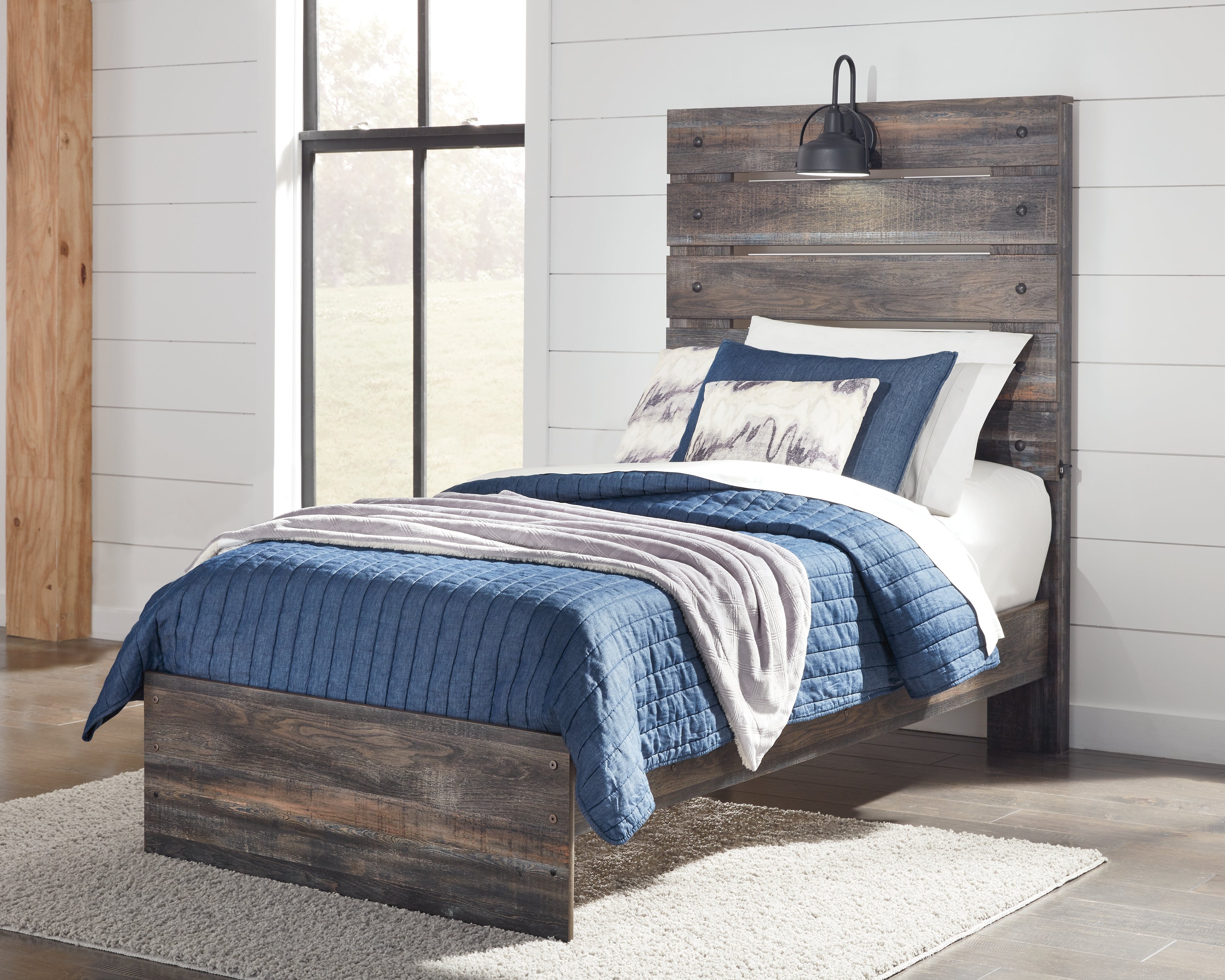 Warmstead Furniture - Ashley Furniture - Drystan Bedroom - Twin Panel Bed / Multi - B211B2