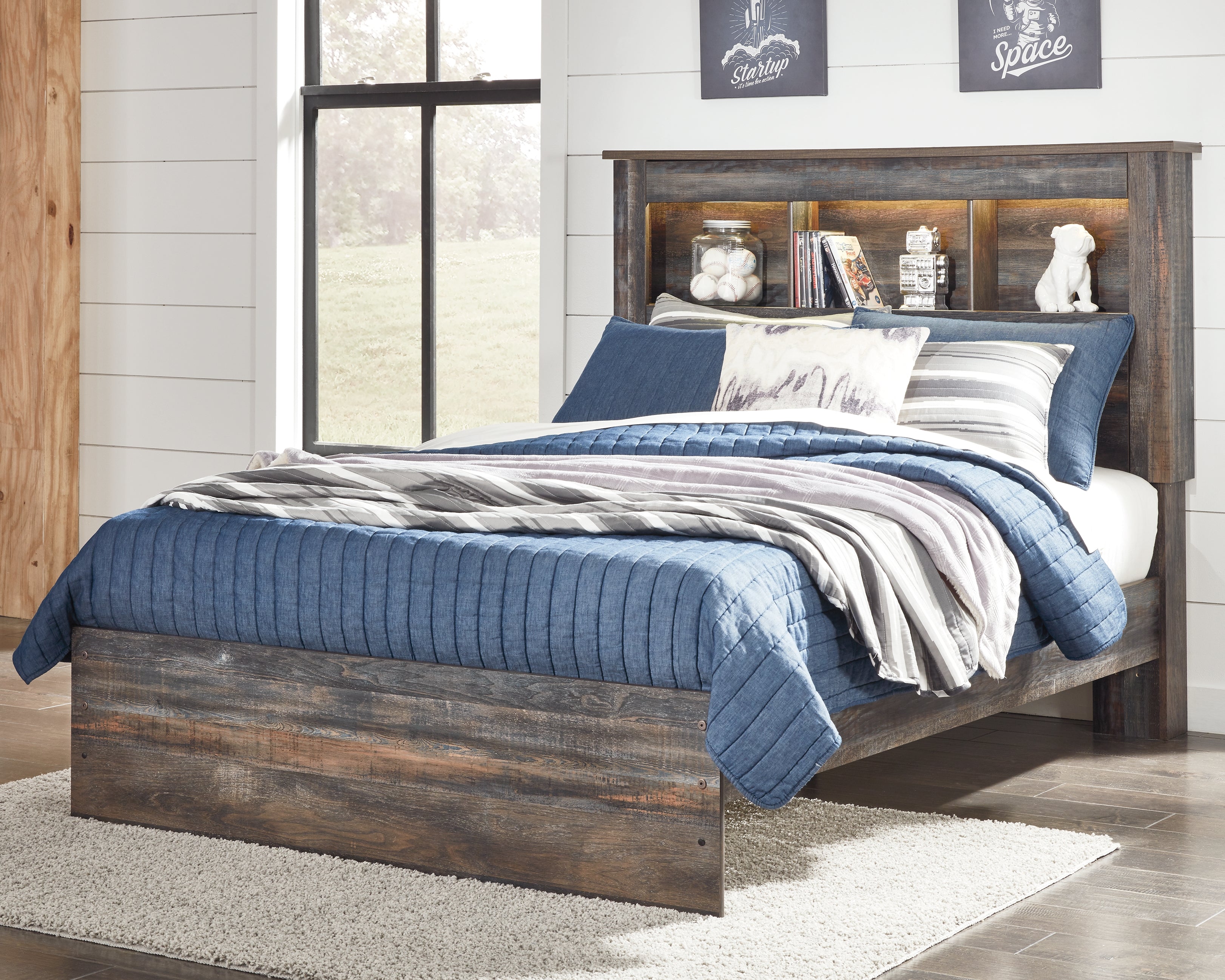 Warmstead Furniture - Ashley Furniture - Drystan Bedroom - Full Bookcase Bed / Multi - B211B46