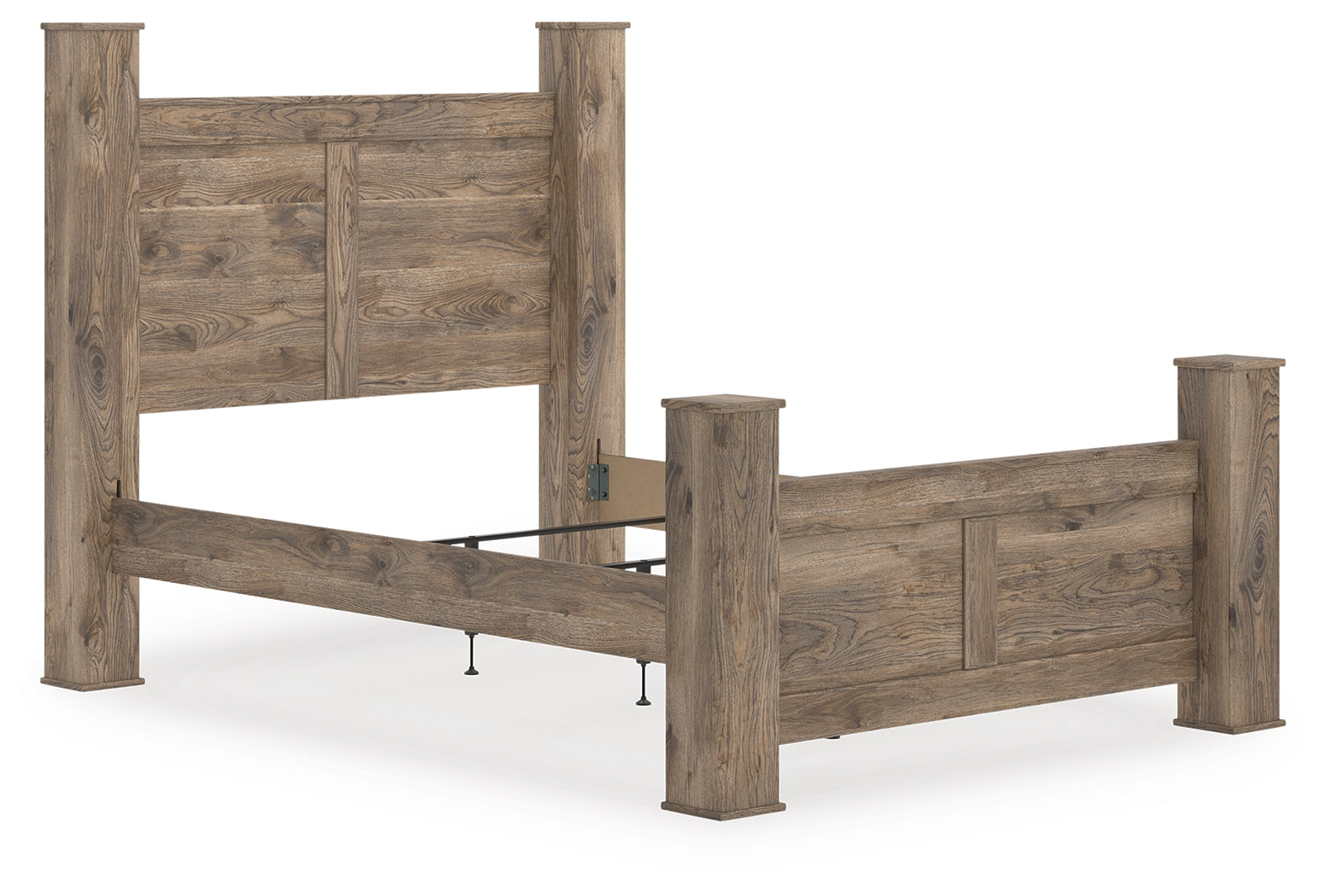 Warmstead Furniture - Ashley Furniture - Rusticott Bedroom - Queen Poster Bed / Brown - PCB2260B4