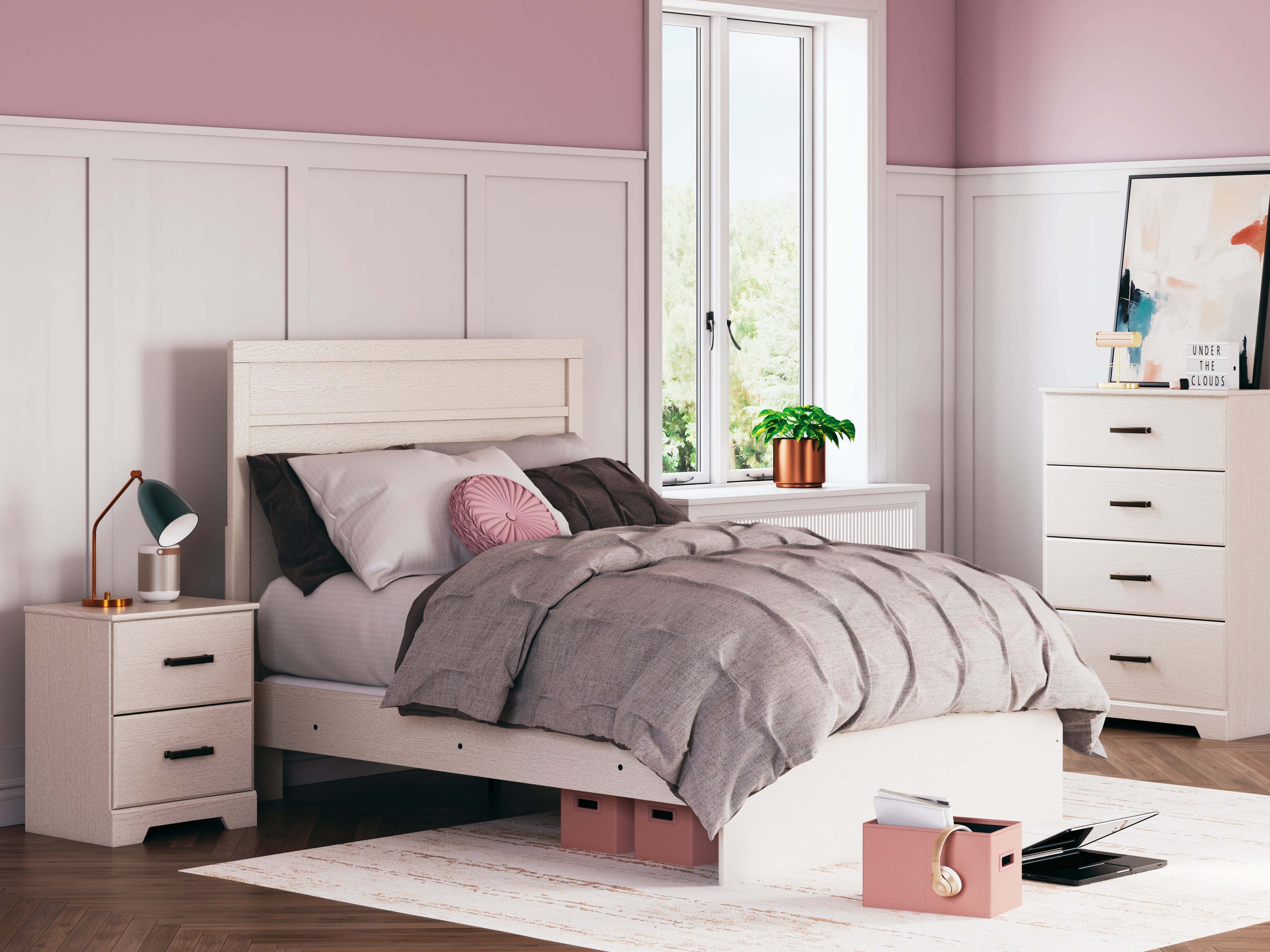 Warmstead Furniture - Ashley Furniture - Stelsie Bedroom - Full Panel Bed / White - B2588B4