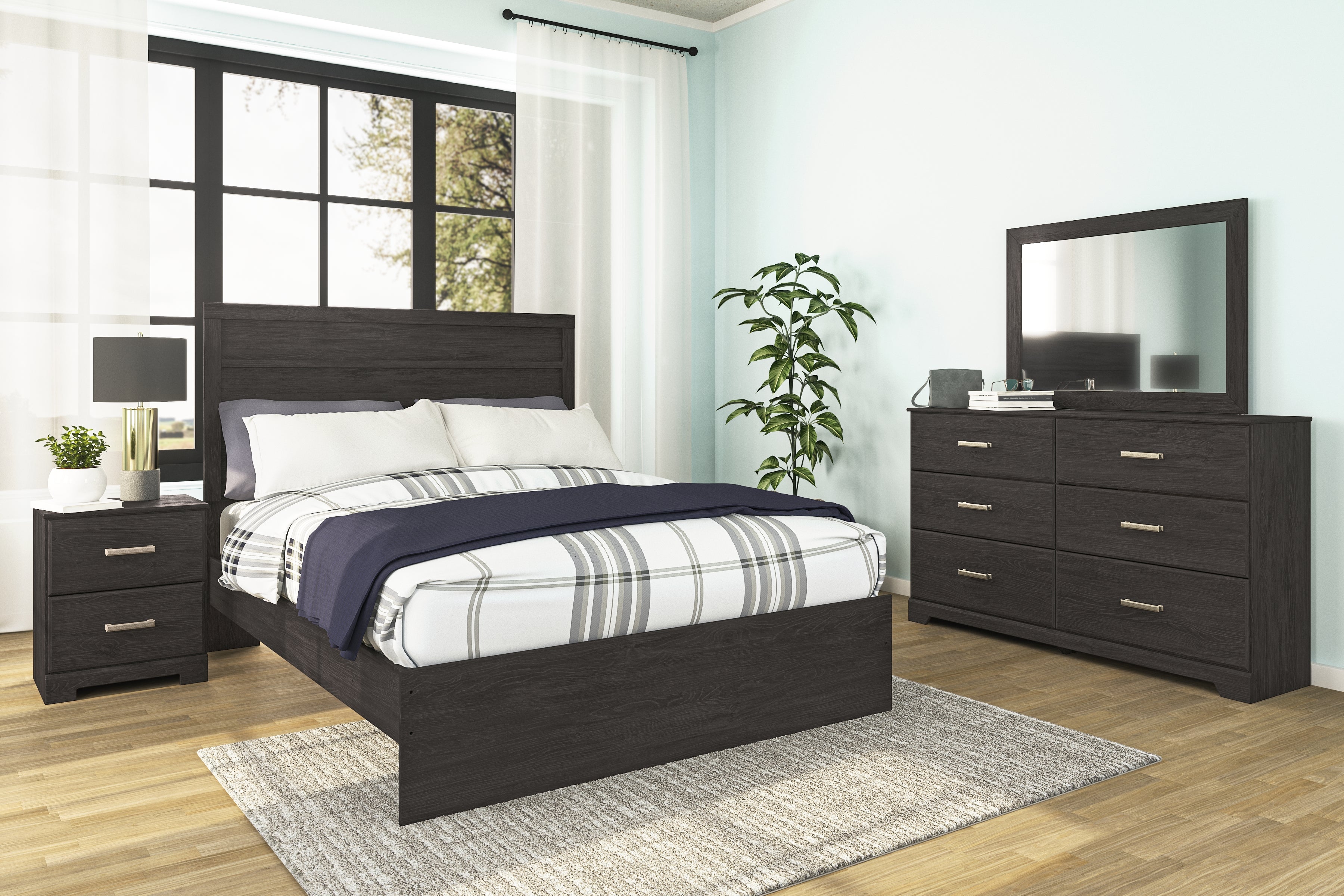 Warmstead Furniture - Ashley Furniture - Belachime Bedroom - Two Drawer Night Stand / Charcoal - B2589-92