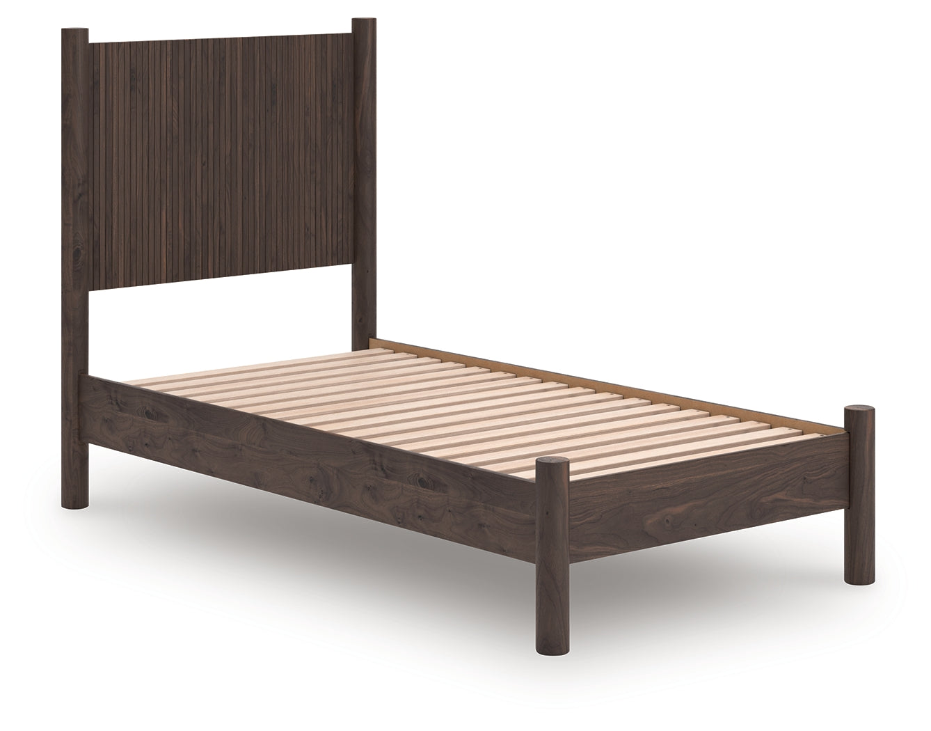 Warmstead Furniture - Ashley Furniture - Pamytta Bedroom - Twin Panel Platform Bed / Brown - PCB2614B2