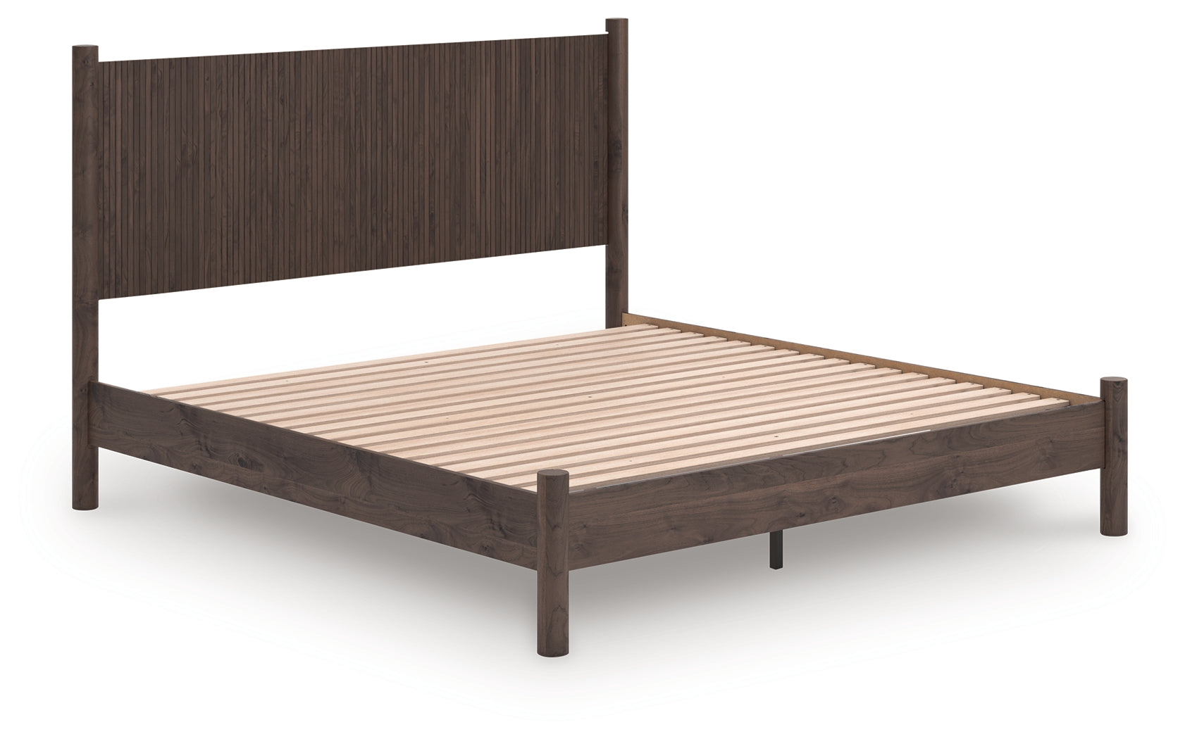 Warmstead Furniture - Ashley Furniture - Pamytta Bedroom - King Panel Platform Bed / Brown - PCB2614B27