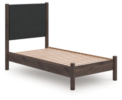 Warmstead Furniture - Ashley Furniture - Pamytta Bedroom - Queen Upholstered Panel Bed / Brown - PCB2614B24