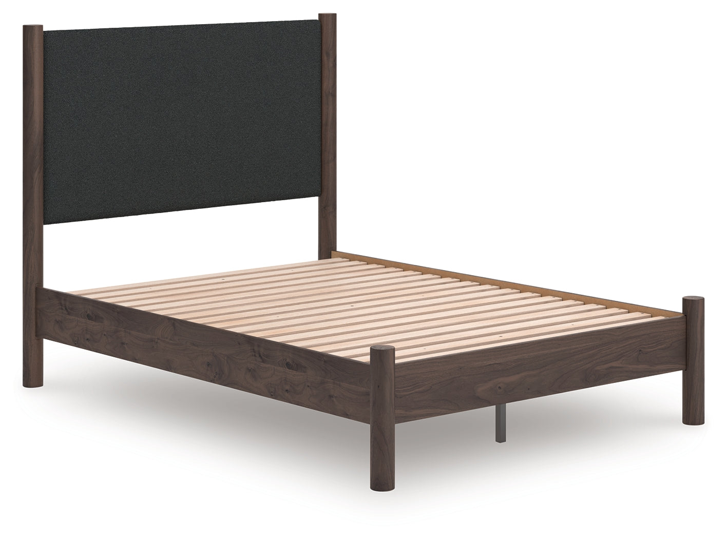 Warmstead Furniture - Ashley Furniture - Pamytta Bedroom - Full Upholstered Panel Platform Bed / Brown - PCB2614B10