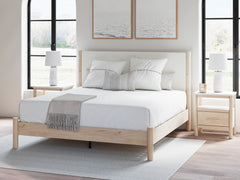 Warmstead Furniture - Ashley Furniture - Cadmori Bedroom - King Upholstered Panel Bed / Black/White - B2616B8