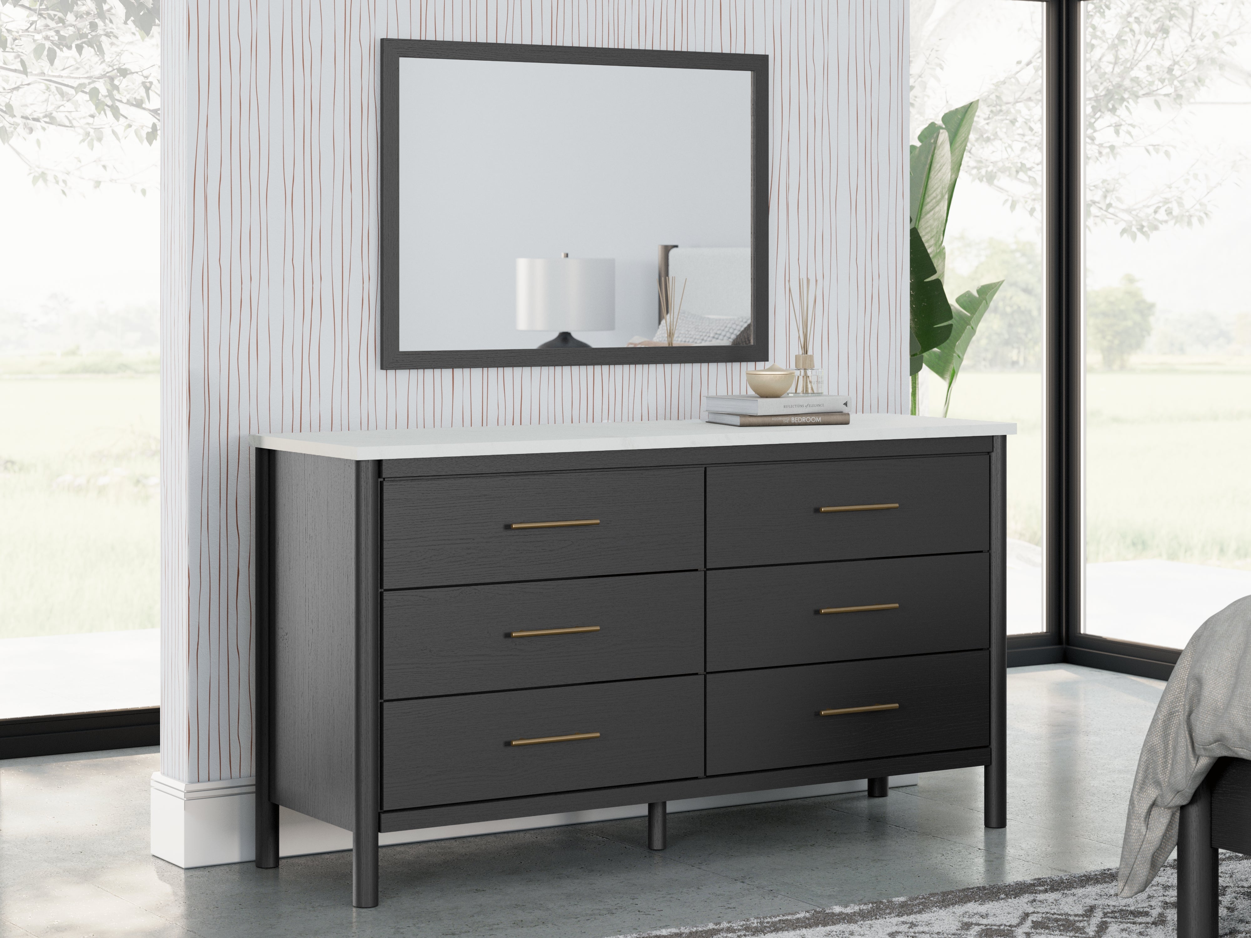 Warmstead Furniture - Ashley Furniture - Cadmori Bedroom - Dresser and Mirror / Black/White - B2616B1