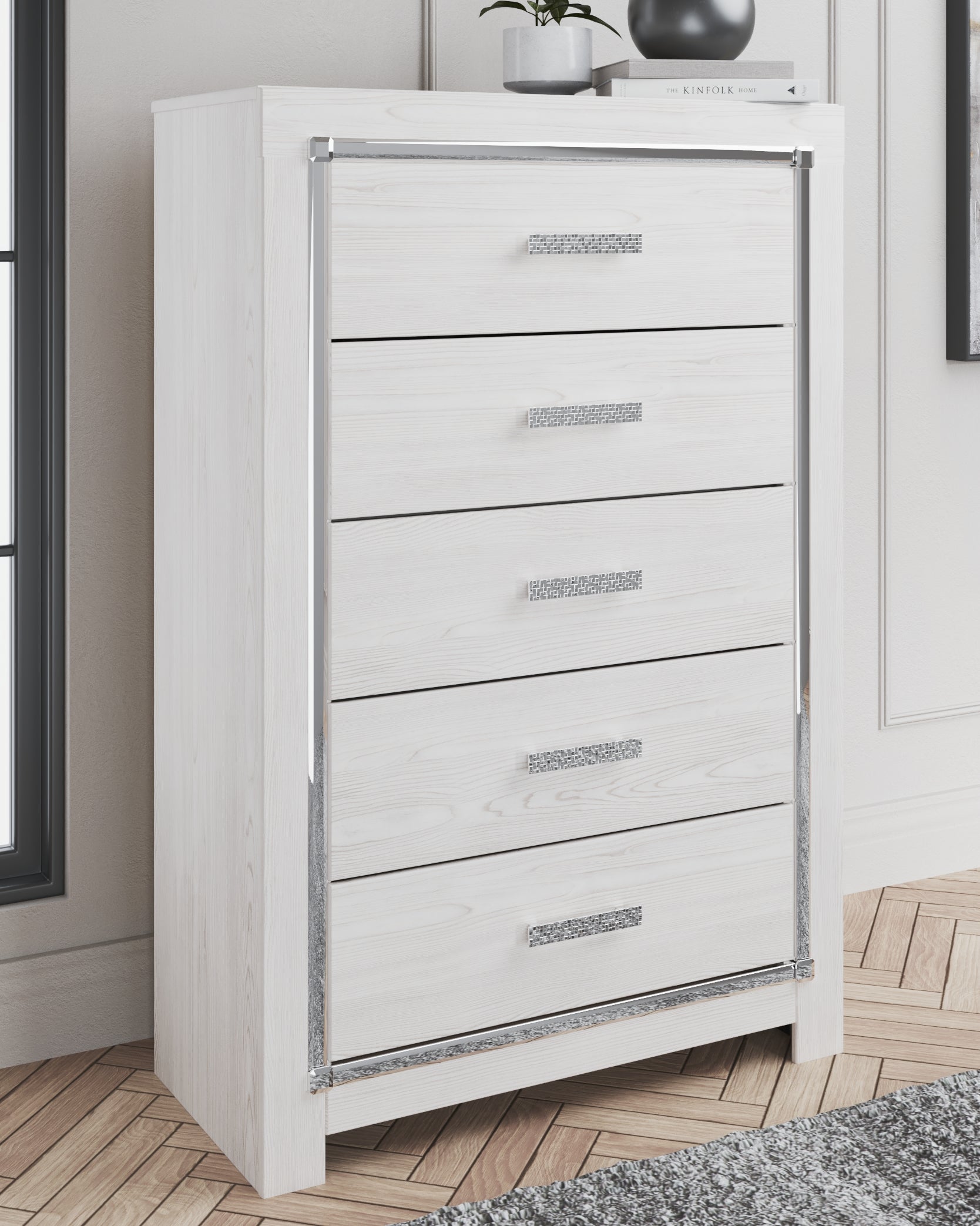 Warmstead Furniture - Ashley Furniture - Altyra Bedroom - Five Drawer Chest / White - B2640-46
