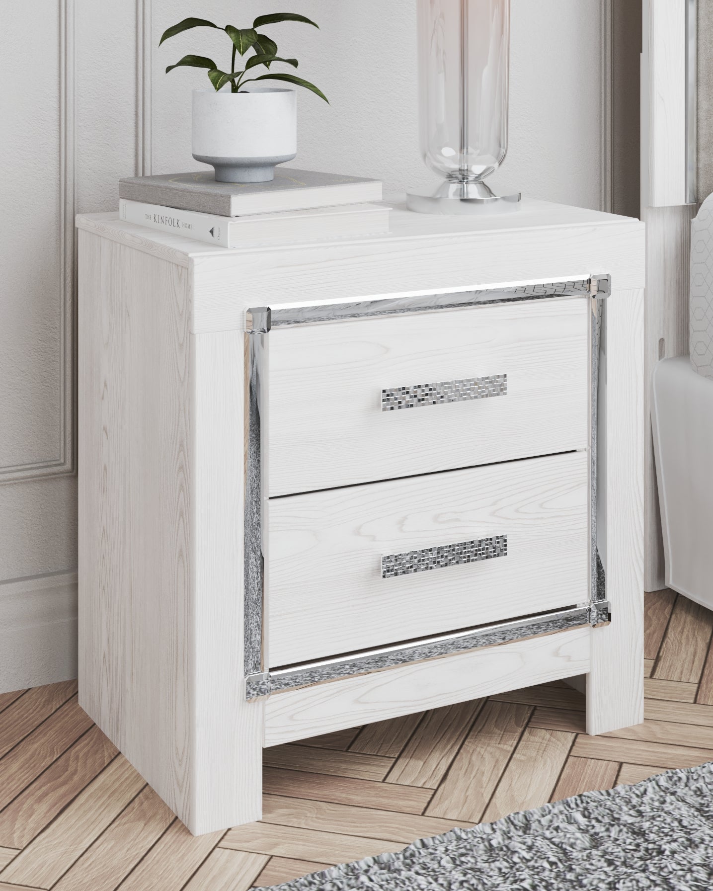 Warmstead Furniture - Ashley Furniture - Altyra Bedroom - Two Drawer Night Stand / White - B2640-92